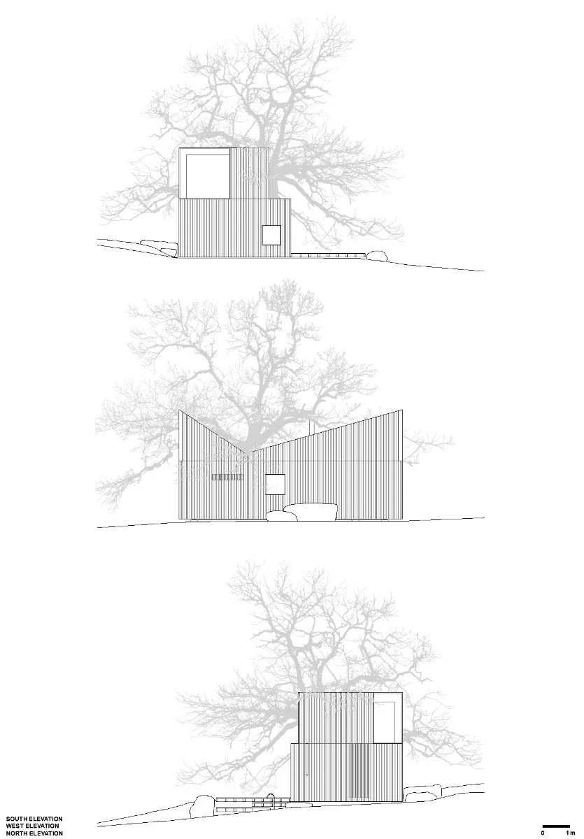 Süd-, West- und Nordansicht, Grafik