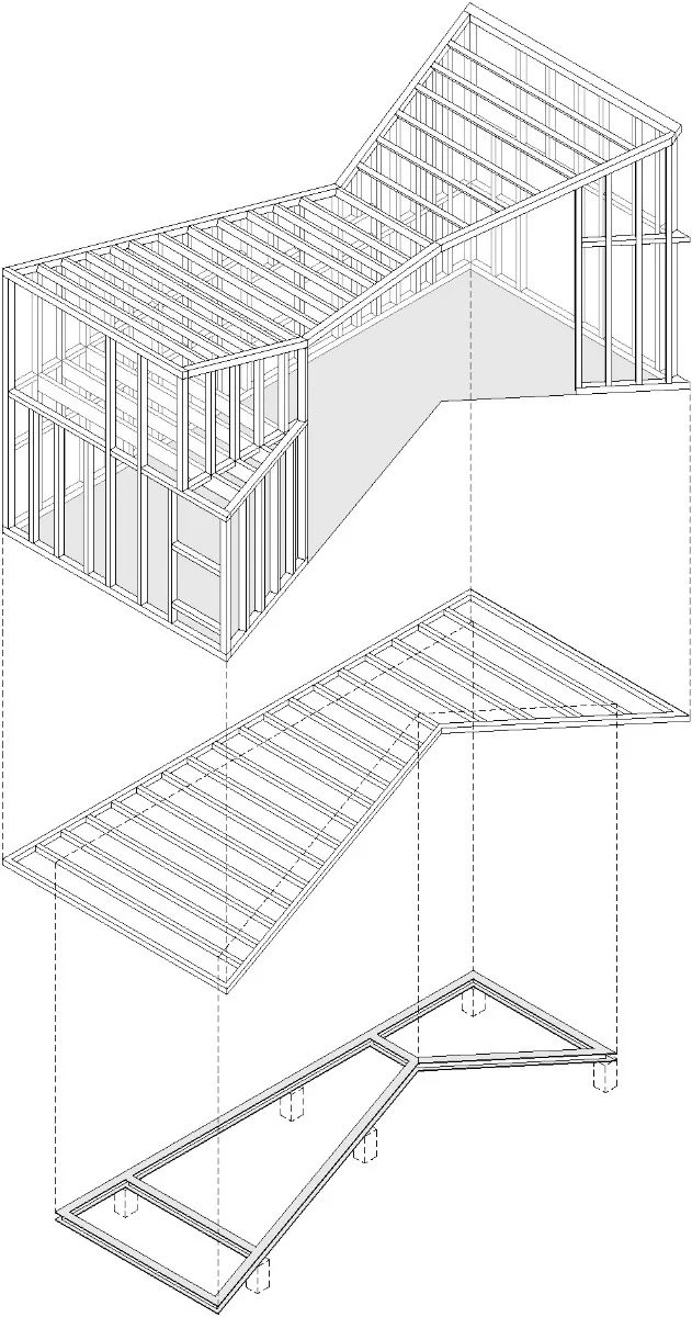Axonometrie Grundgerüst, Grafik