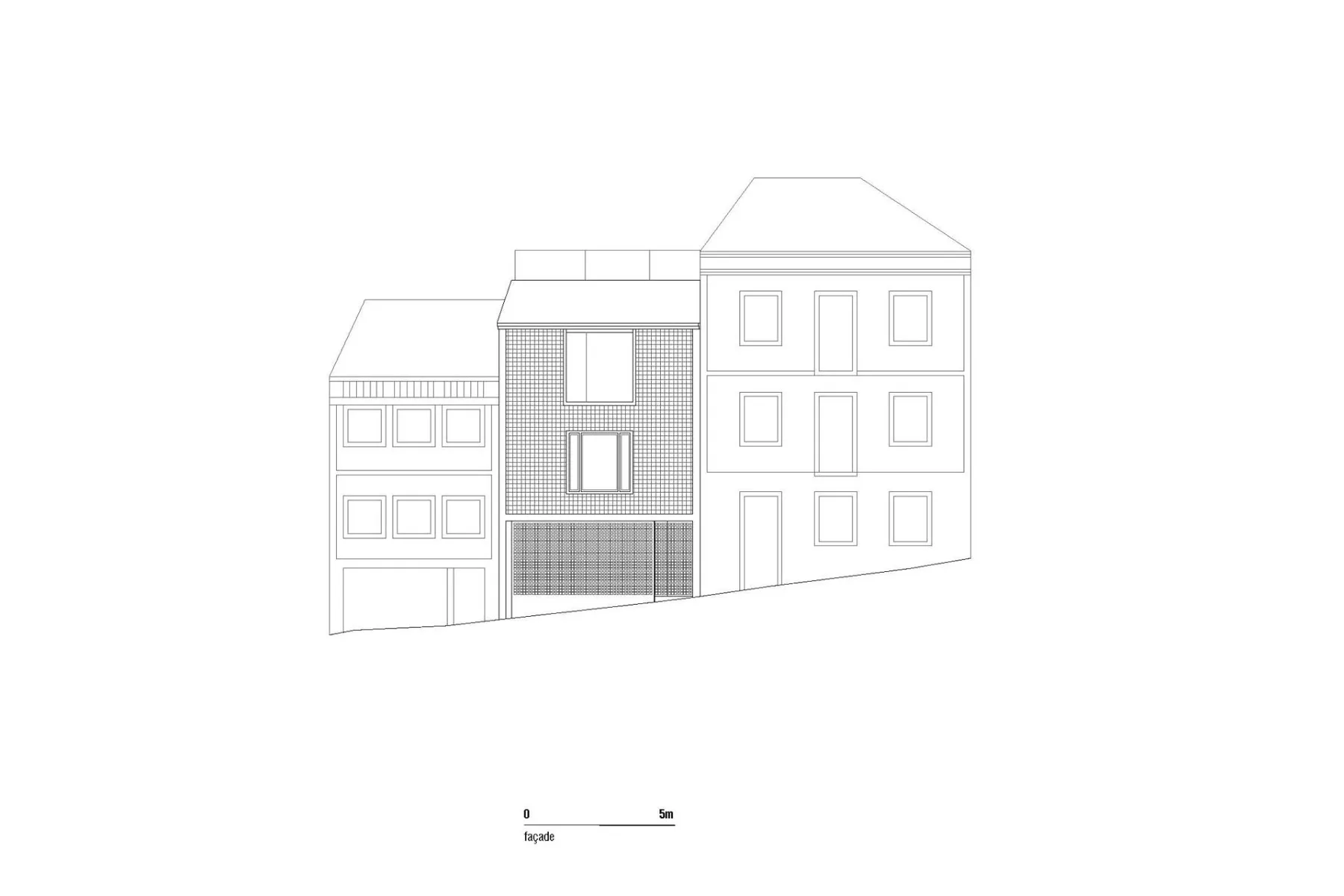 Straßenseitige Fassade, Grafik