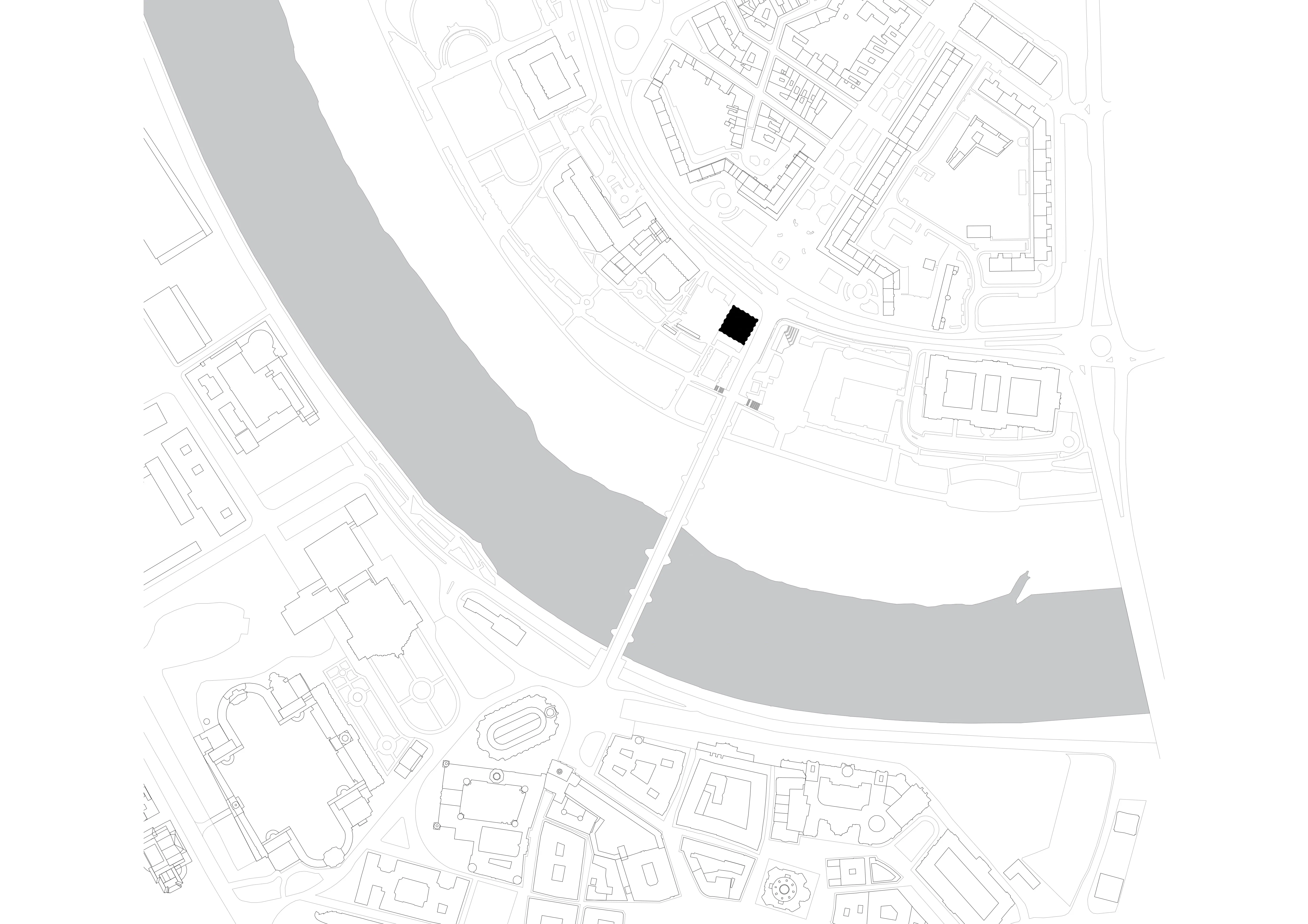 Lageplan des ehemaligen Blockhauses, Grafik