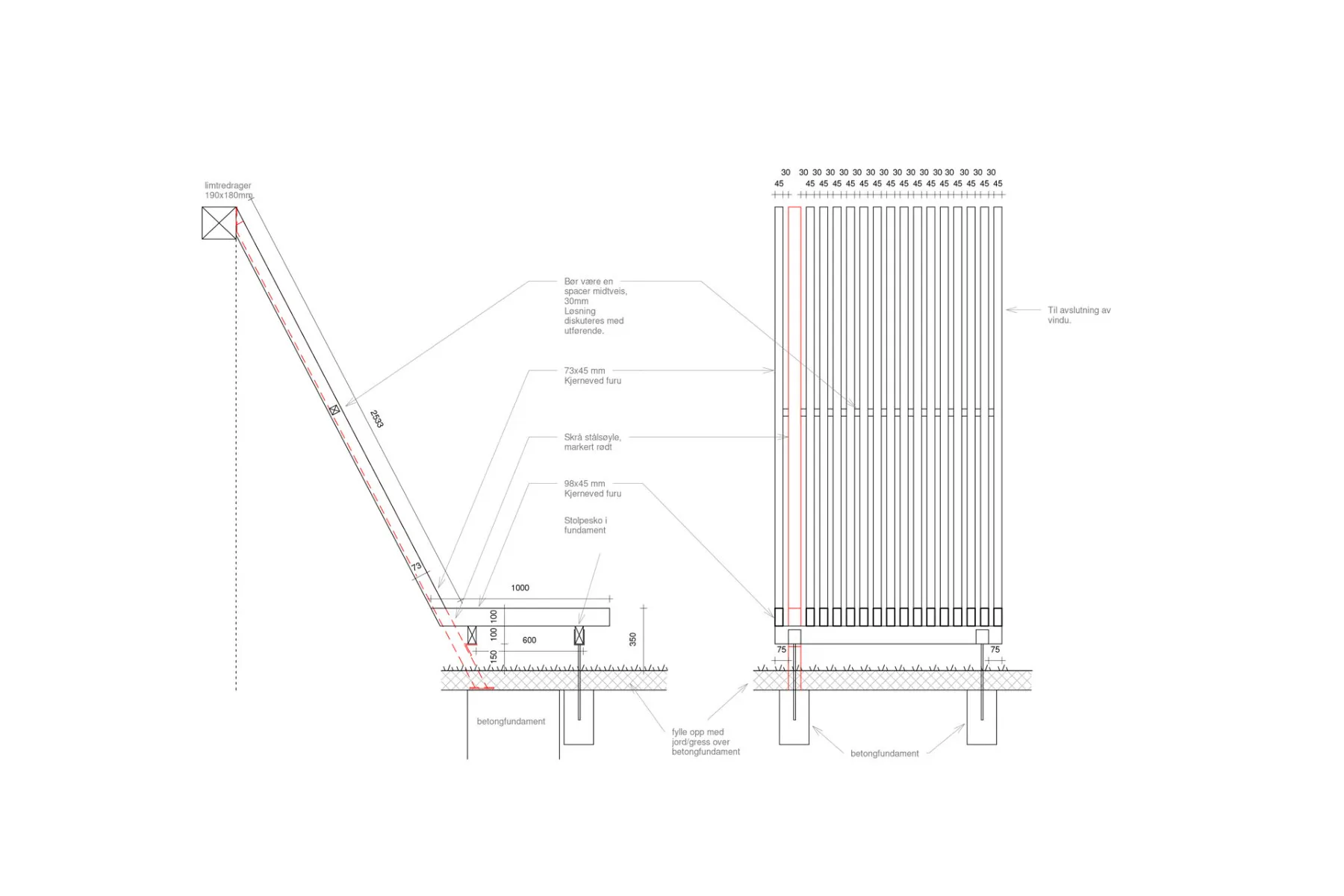 Detail Sitzbank, Grafik