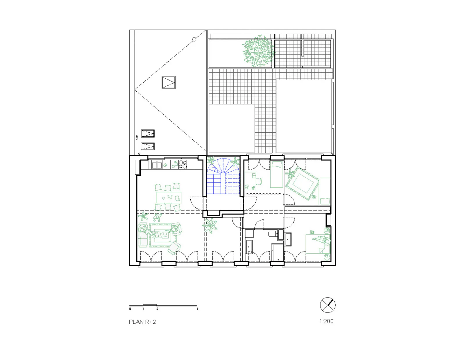 Grundriss zweites Obergeschoss, Grafik