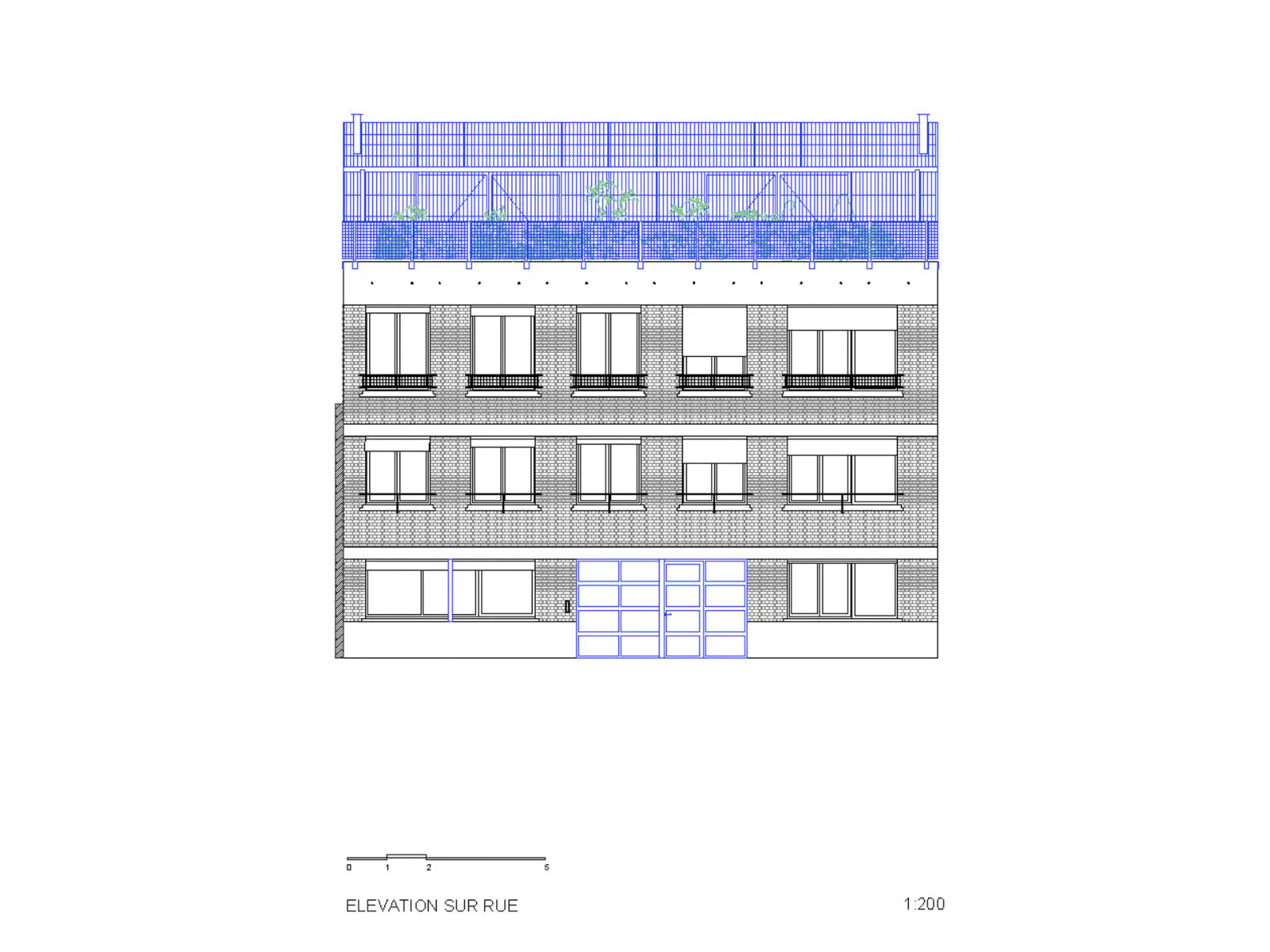Straßenseitige Ansicht, Grafik