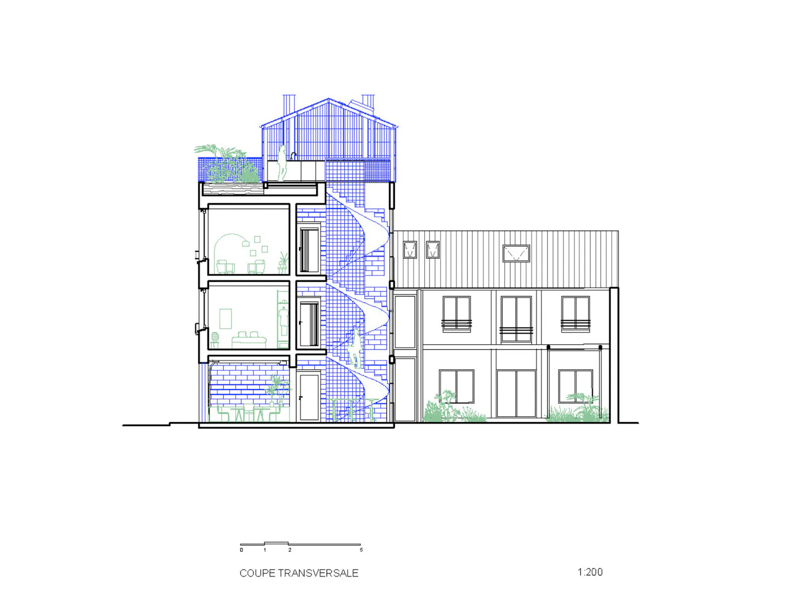 Schnitt Vorderhaus, Grafik