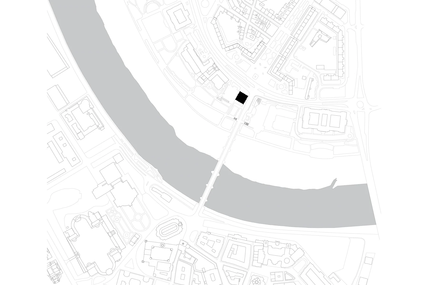 Lageplan des ehemaligen Blockhauses, Grafik
