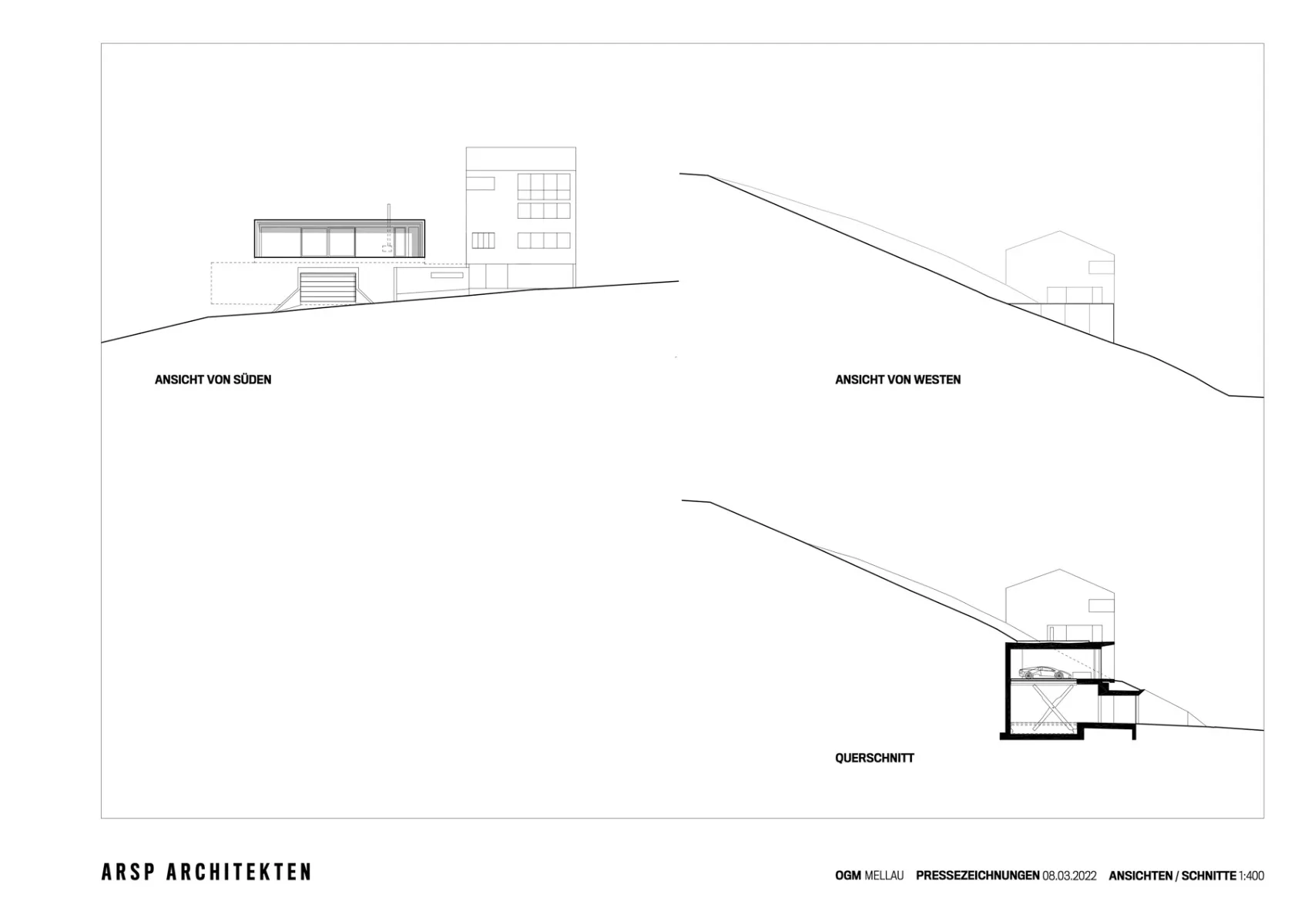 Ansicht und Schnitte, Grafik