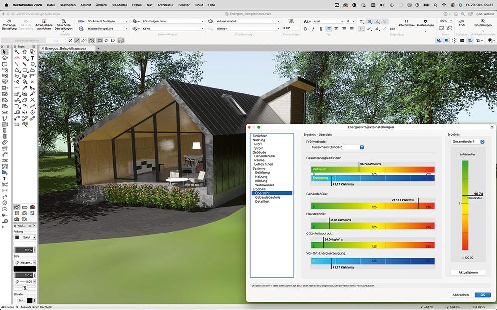 Auch Planende mit wenig Erfahrung in der Energieberechnung können mit Energos in Vectorworks schnell und direkt eine Energieanalyse durchführen.