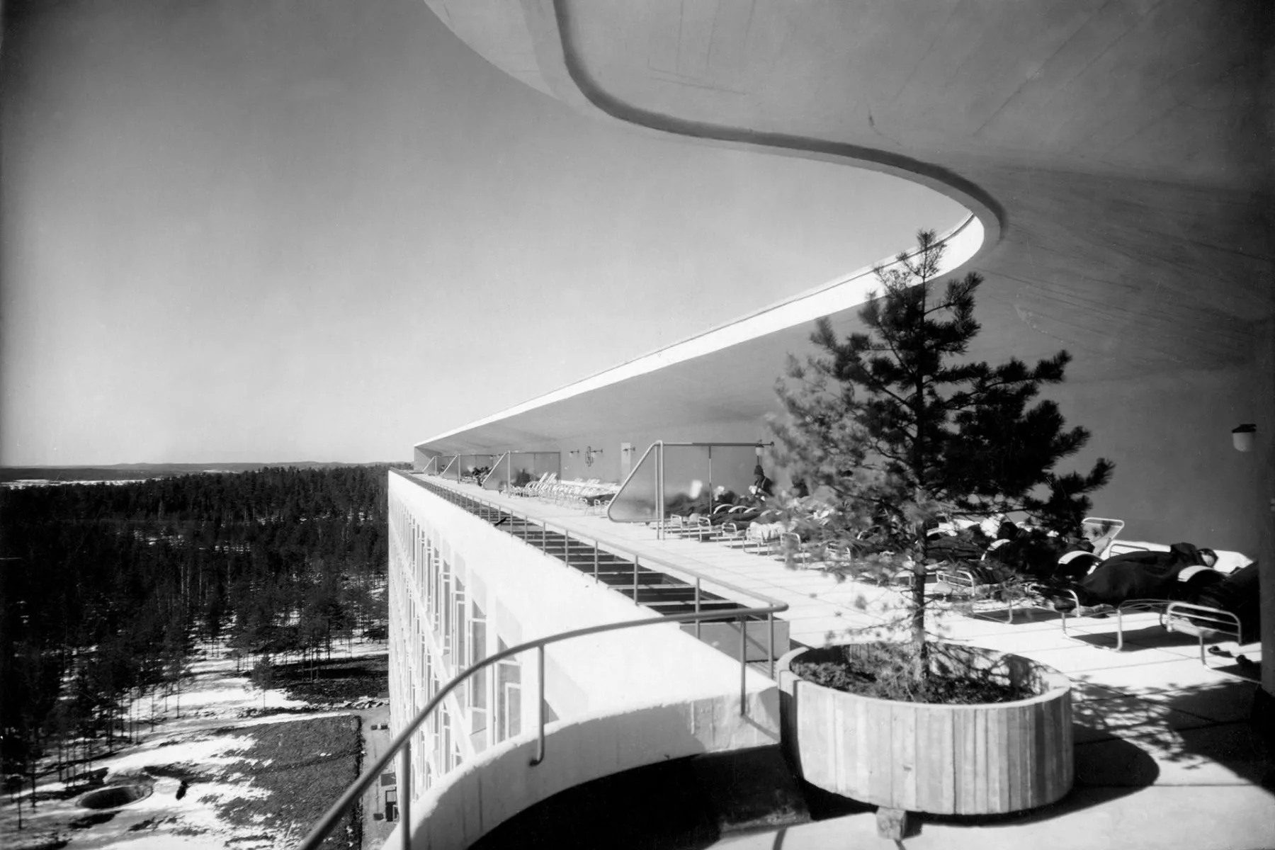 Sanatorium von Paimio, Blick auf die Terrasse, Finnland, 1929-1933
