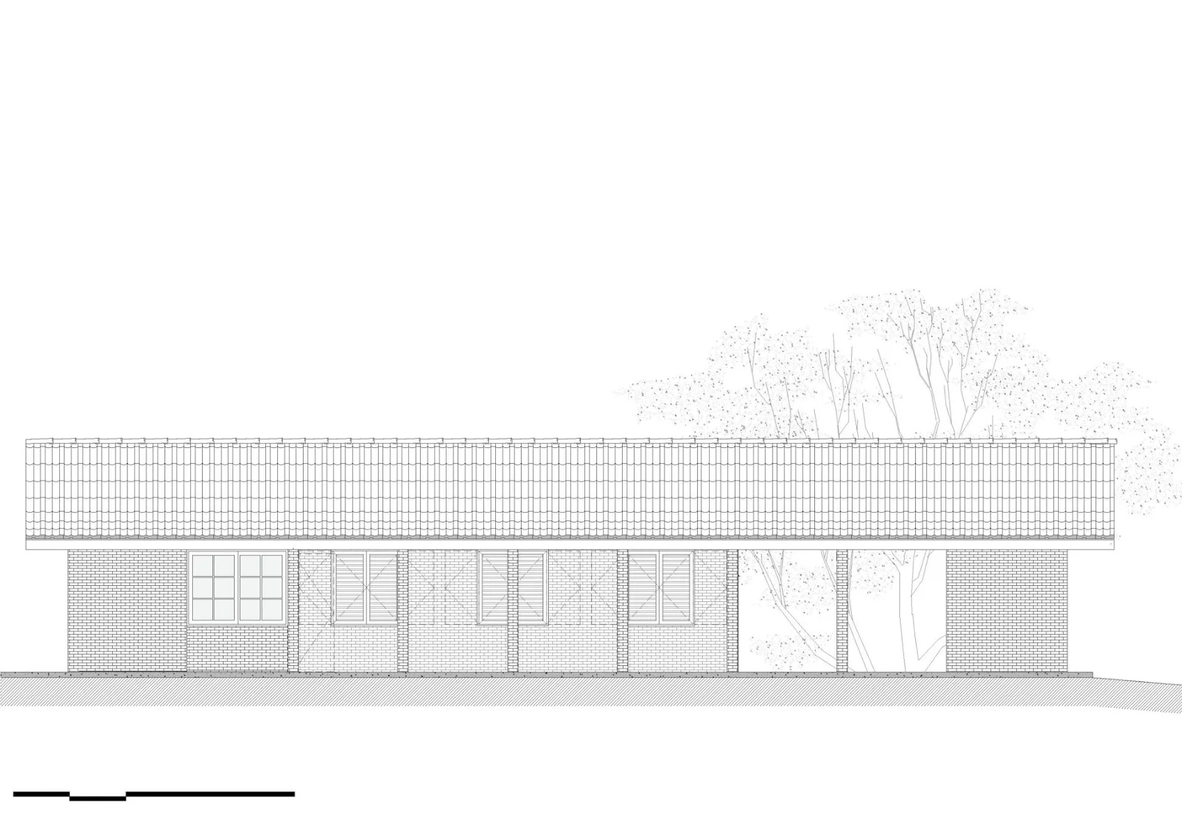Ansicht Hausmeisterhaus, Grafik