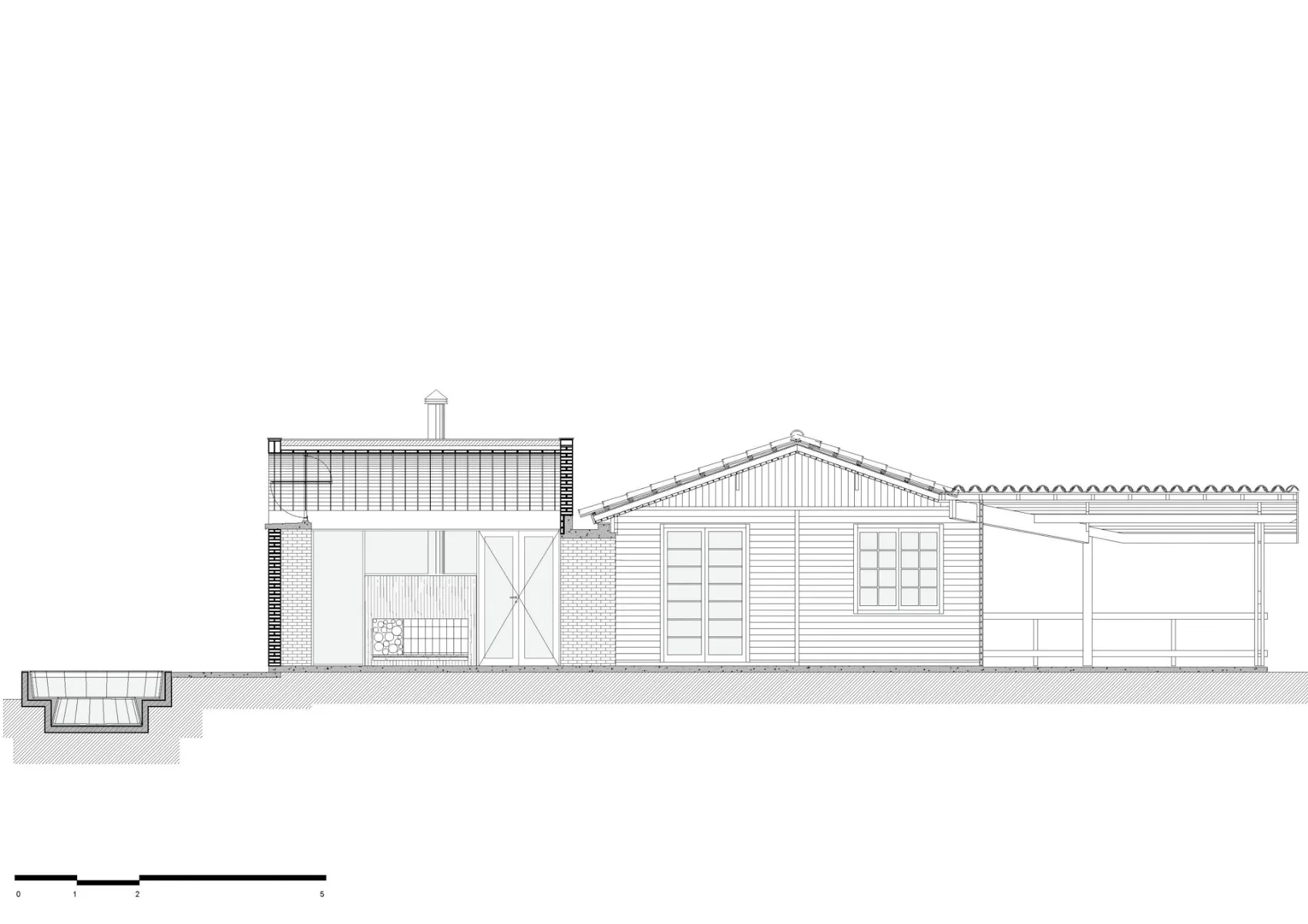 Schnitt Wohnhaus, Grafik