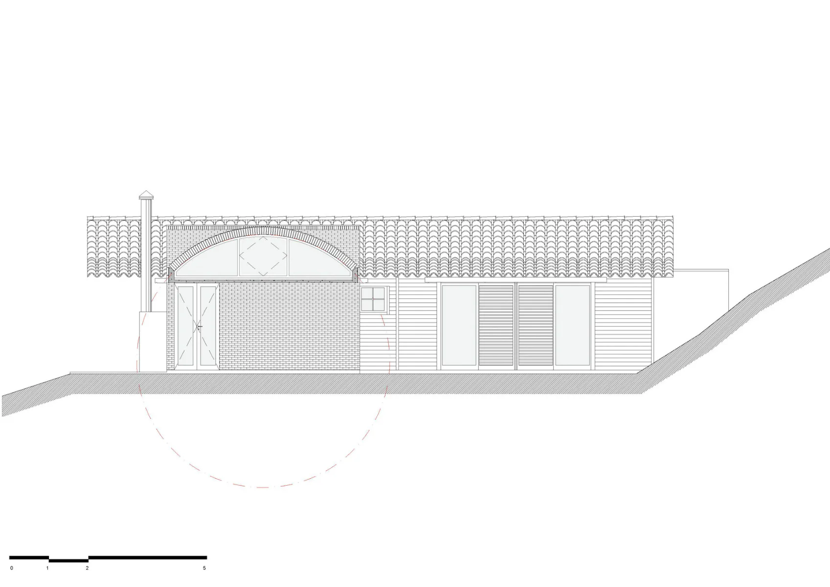 Ansicht Wohnhaus, Erhöhung, Grafik