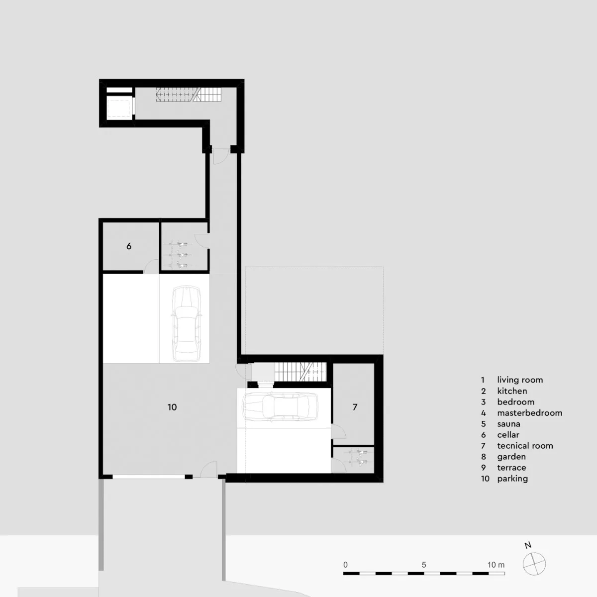 Grundriss Tiefgarage, Grafik