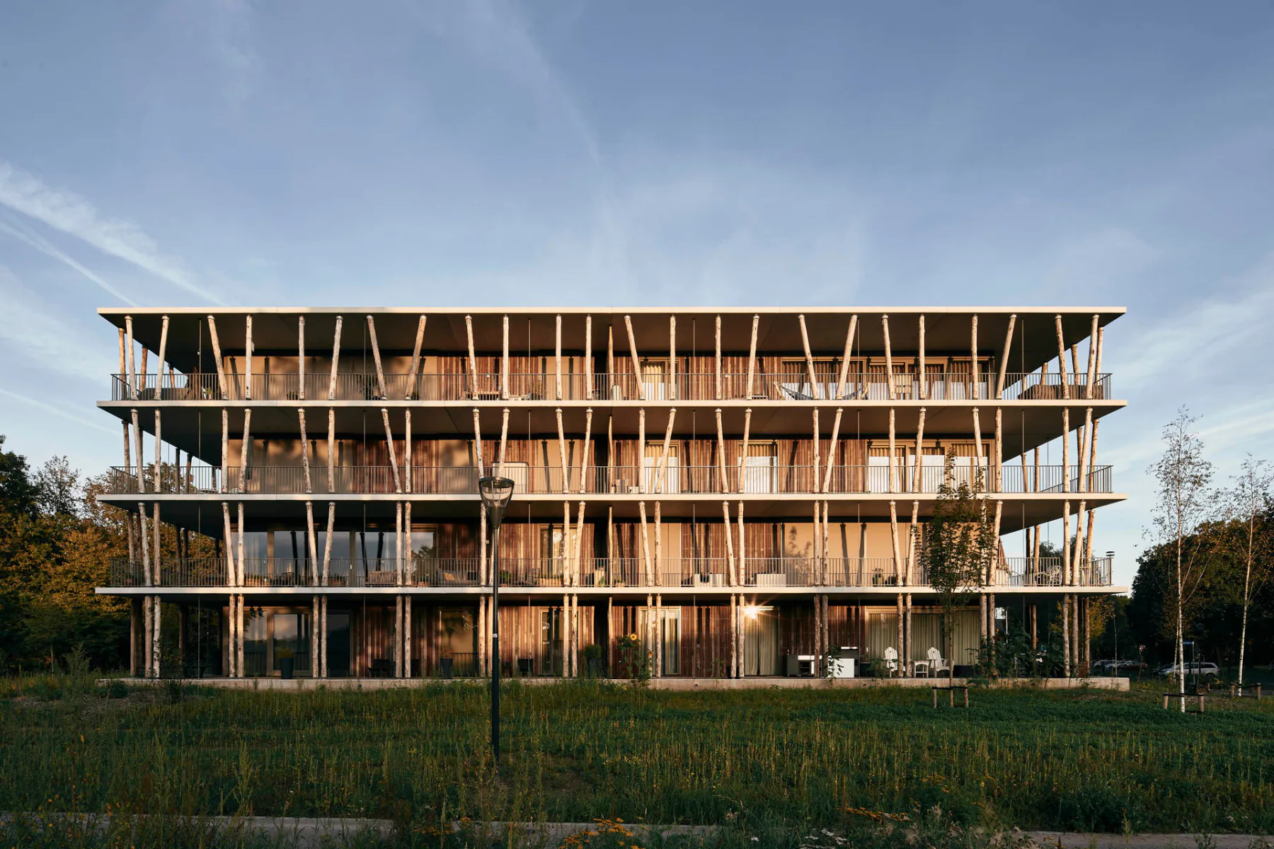 Gaaga designed Het Bosbad as a built continuation of the surrounding green space.