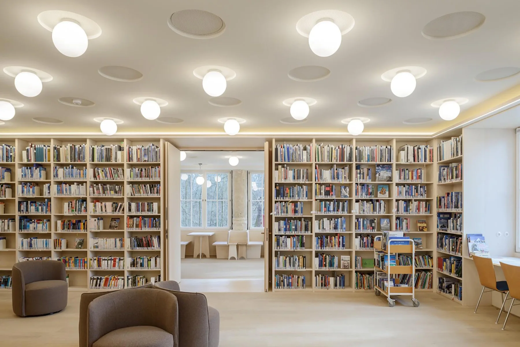 Blick in die neue Bibliothek des DAVs