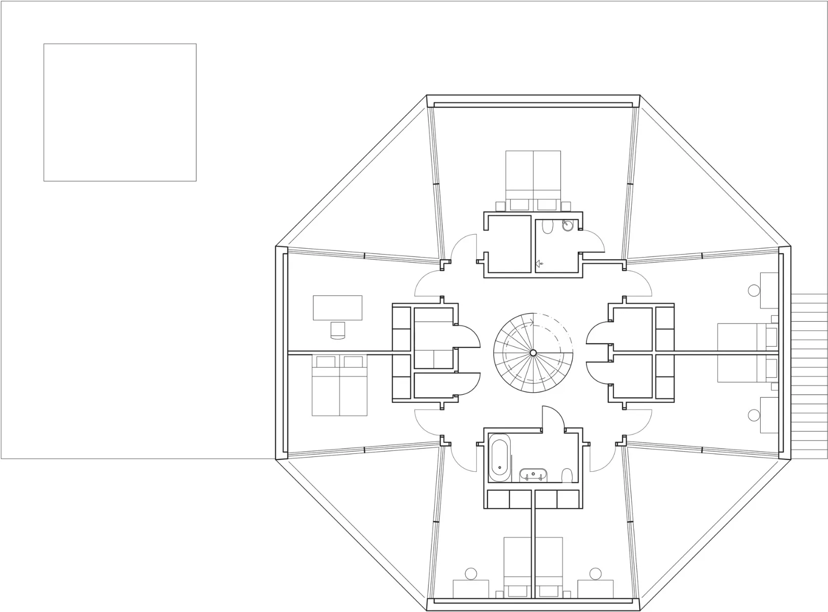 Grundriss zweites Obergeschoss, Grafik