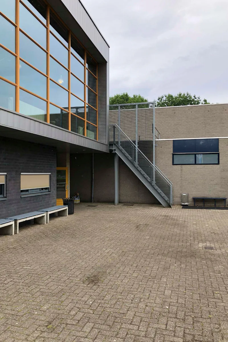 Die Fassade des Gymnasiums Beekvliet vor der Umgestaltung