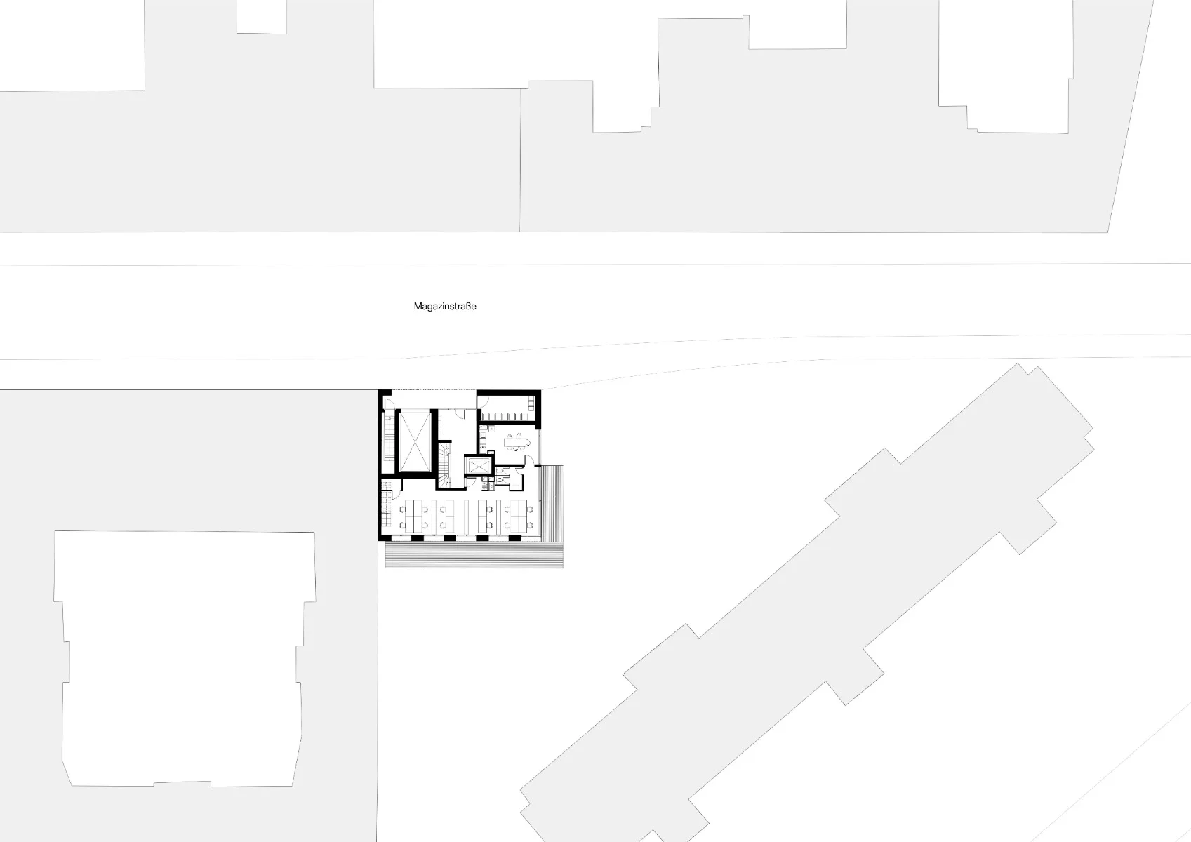Lageplan und Grundriss Erdgeschoss, Grafik
