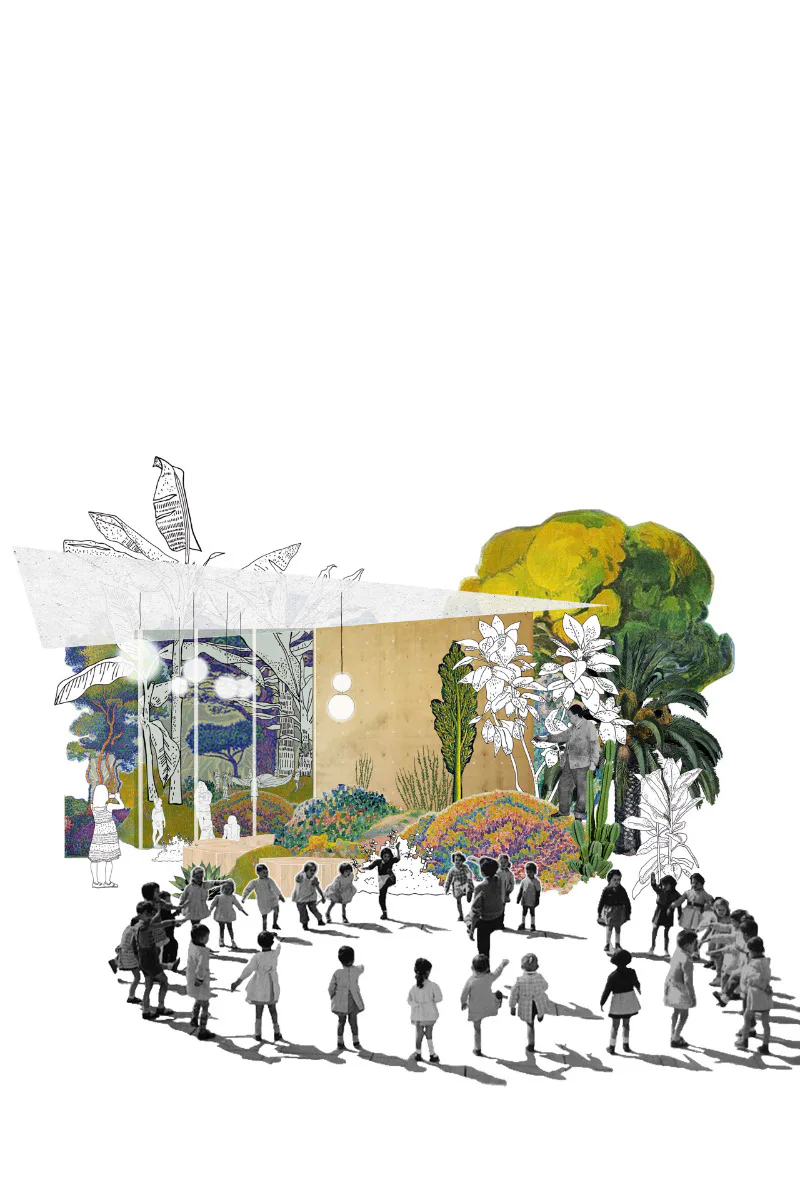 Tatiana Bilbao Estudio, Botanischer Garten, Culiacán, Sinaloa, Mexiko, Collage, 2022