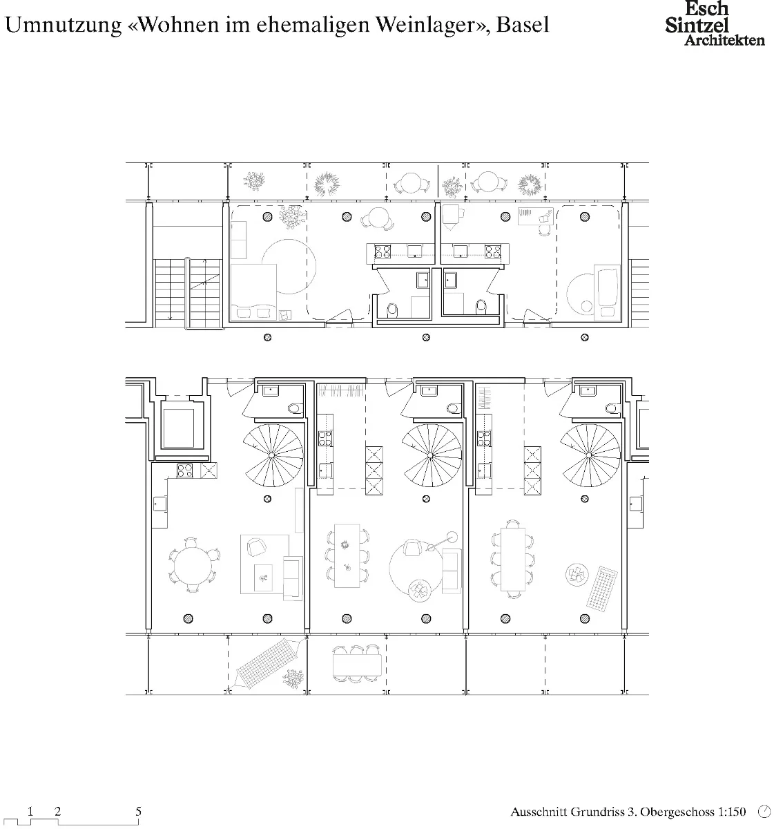Ausschnitt Grundriss drittes Obergeschoss, Grafik