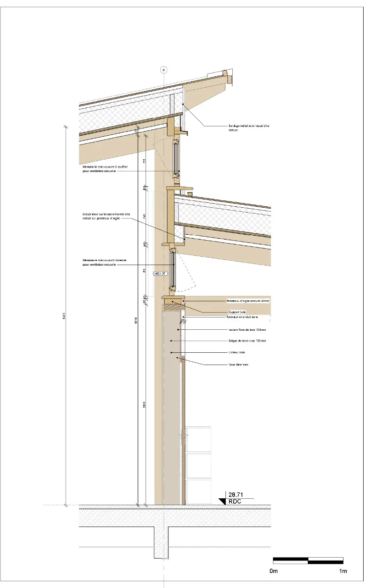 Detailschnitt der bioklimatischen Straße, Grafik