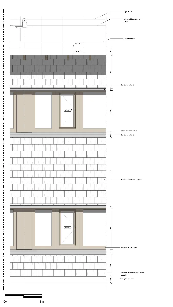Detailansicht Wandaufbau, Grafik