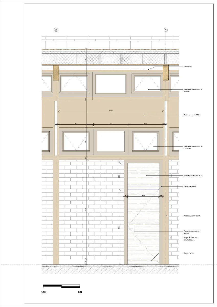 Detailansicht des Wandaufbaus der bioklimatischen Straße, Grafik