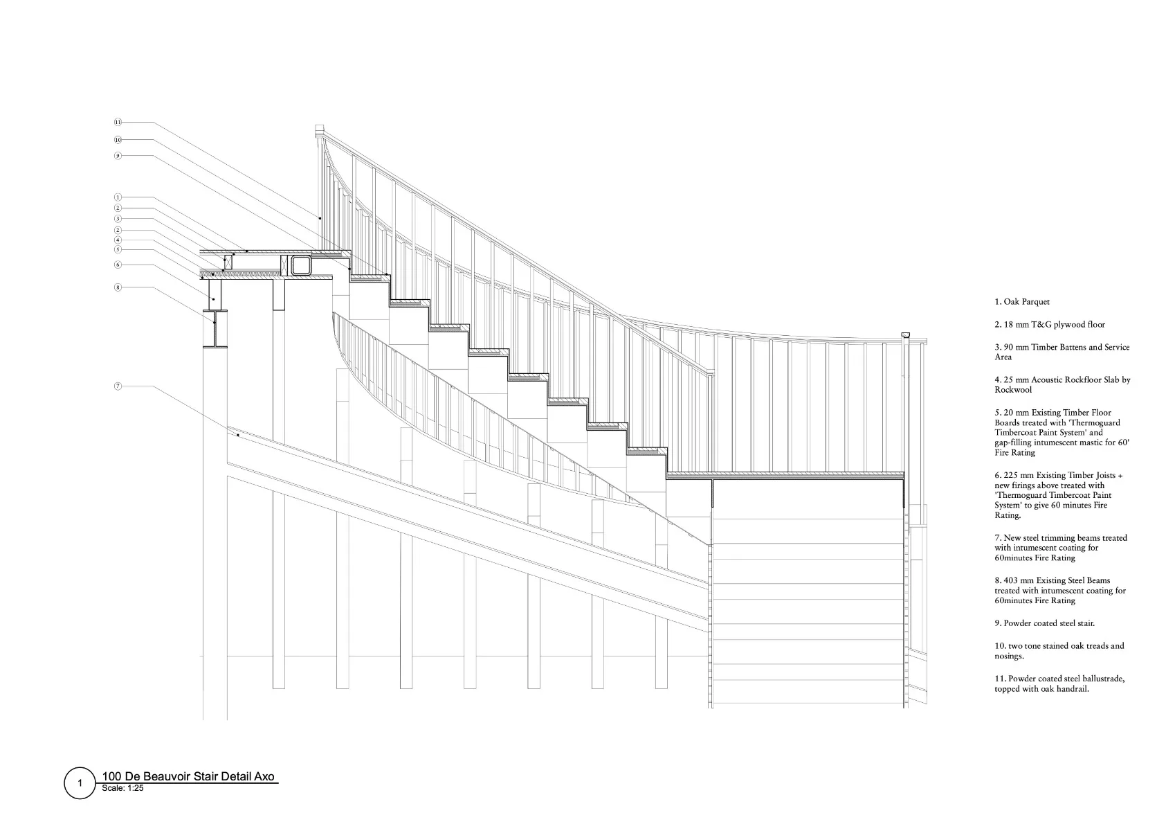 Detail Axo der Treppen, Grafik