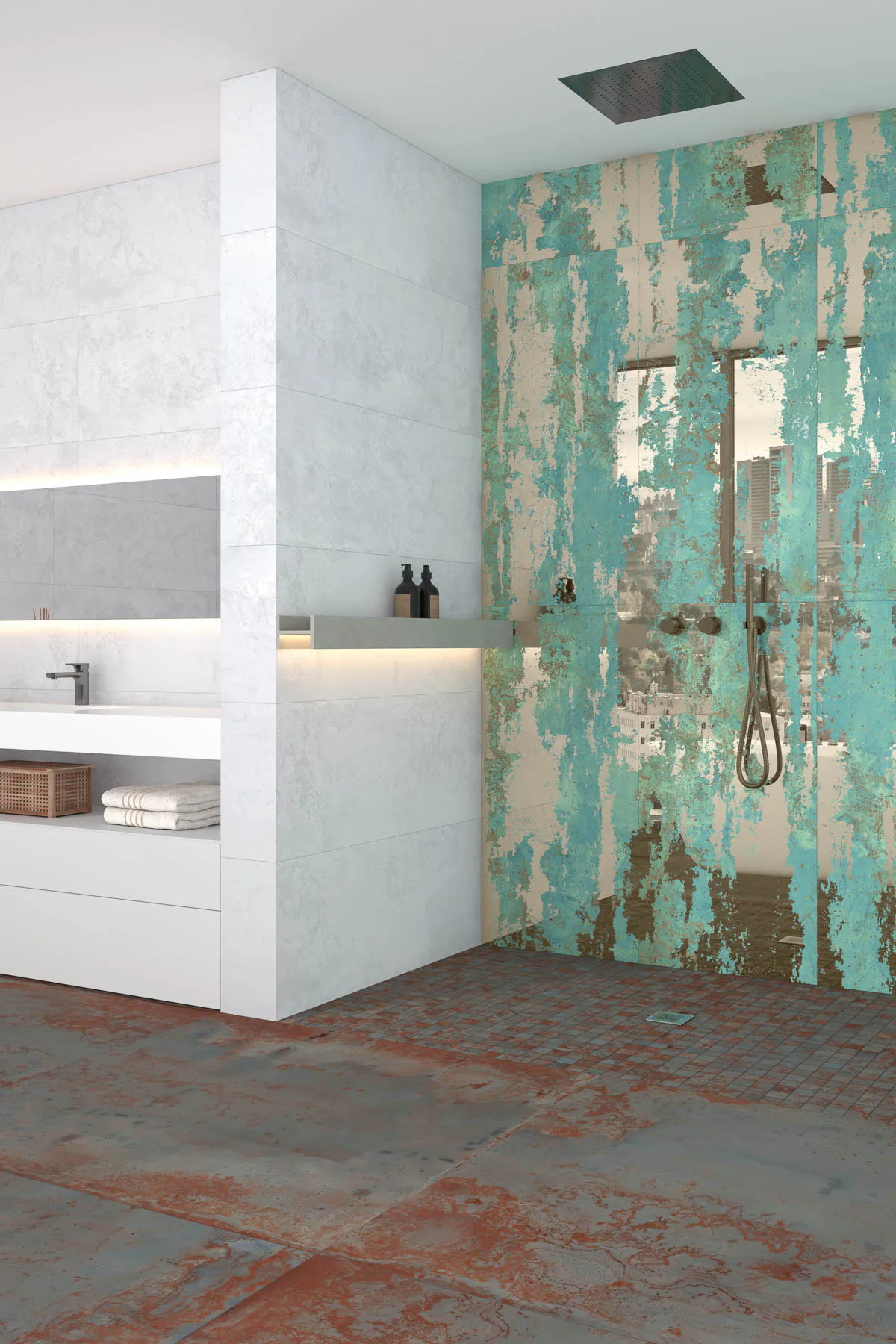 Mirror Zinc Mix 60 x 120 cm im Badezimmer