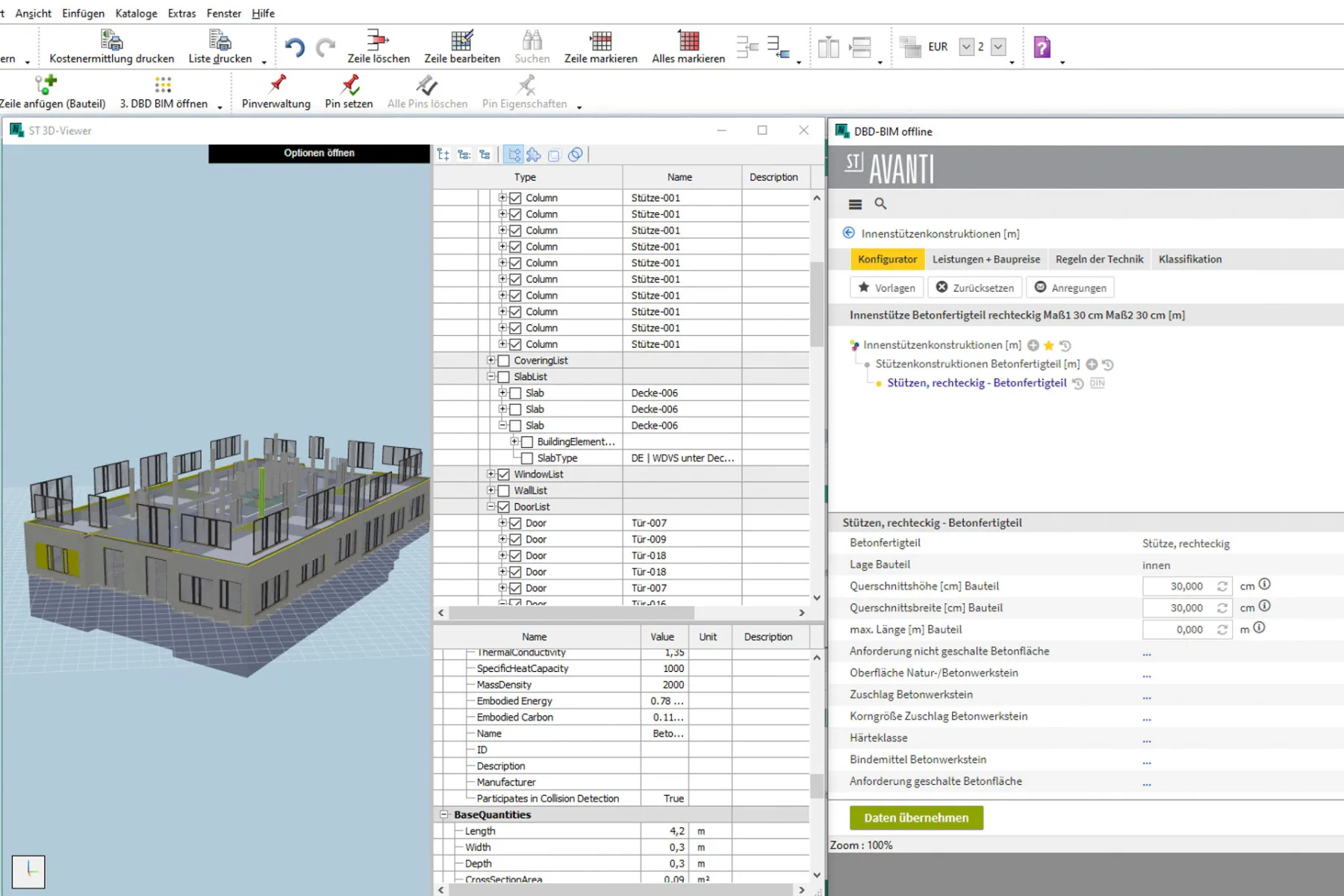 Das AVA-System AVANTI in der aktuellen Version mit DBD-BIM-Integration