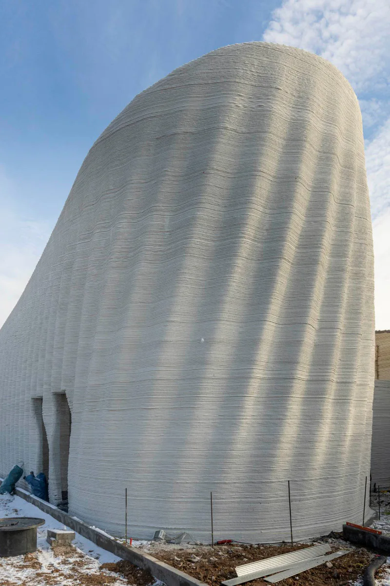 Europas größtes, 3D-gedrucktes Gebäude steht in Heidelberg. Geplant haben es Mense-Korte Ingenieure+Architekten zusammen mit SSV Architekten.