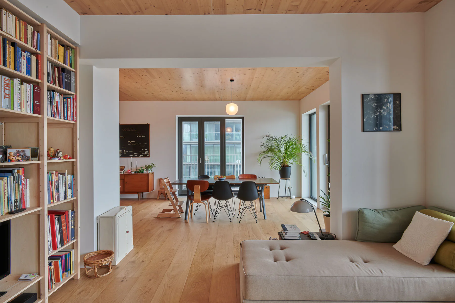 View into the interior of a flat in the 13-storey Stories residential building in Amsterdam.