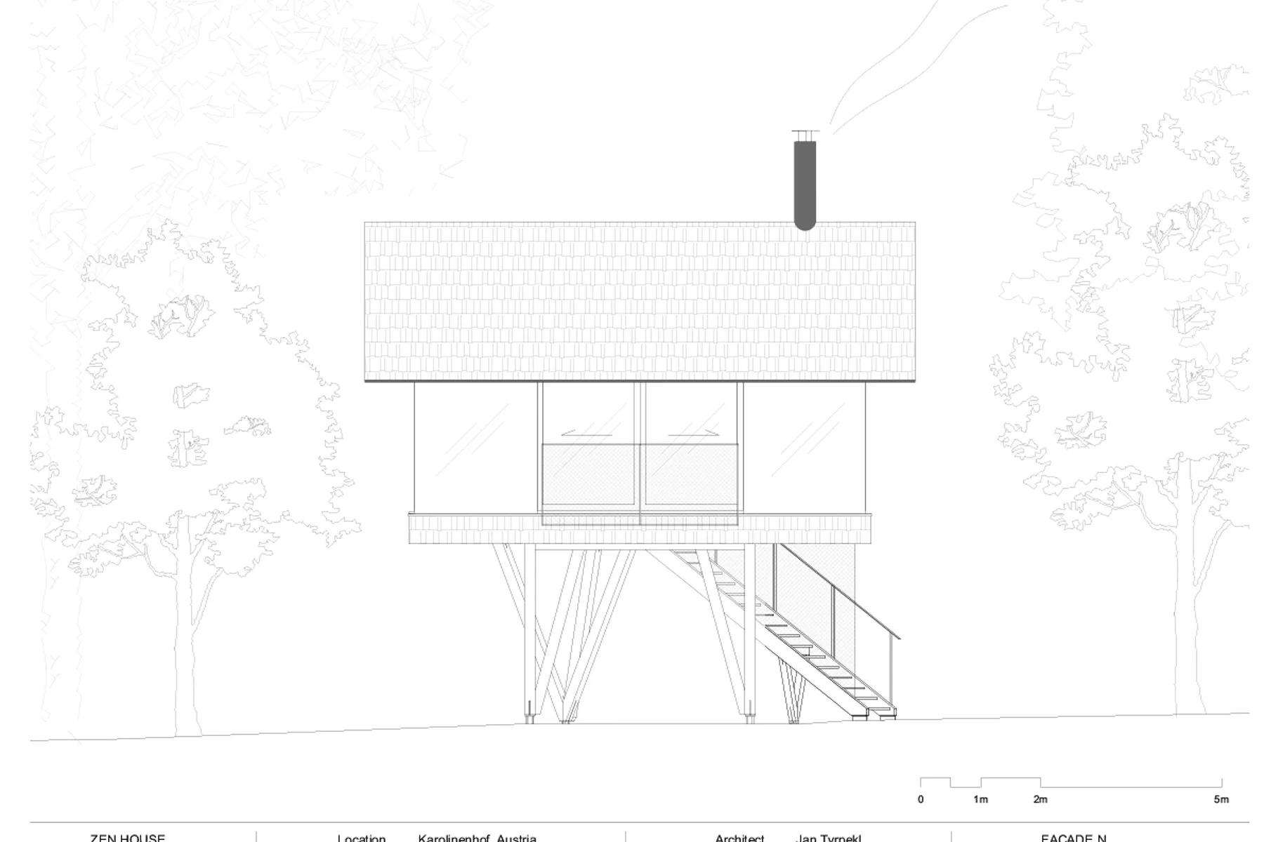 Ansicht Nordfassade, Grafik