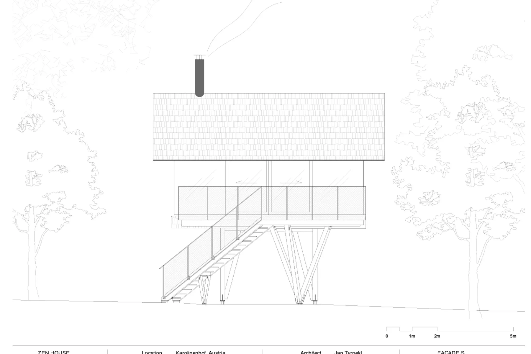 Ansicht Südfassade, Grafik