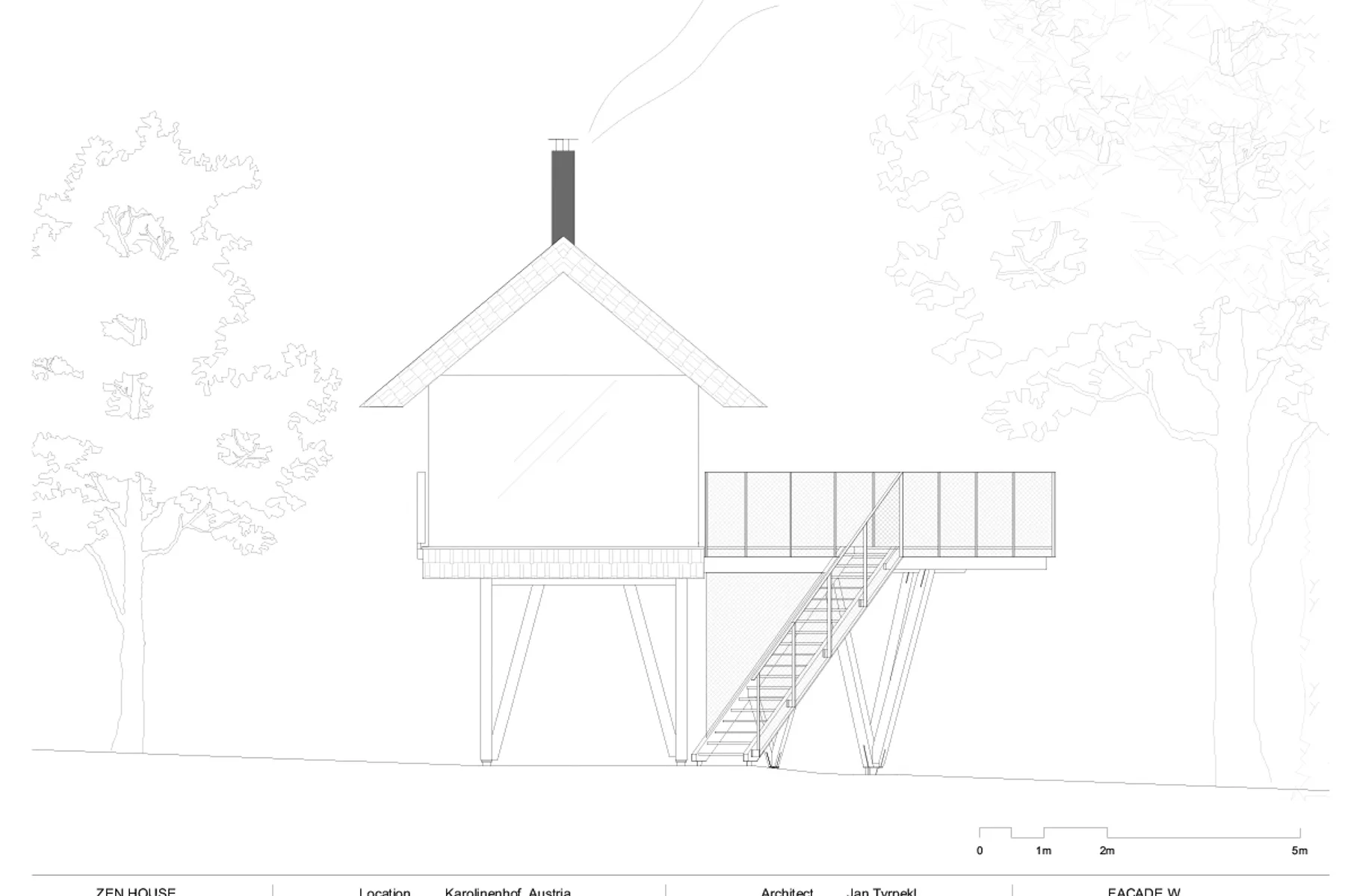 Ansicht Westfassade, Grafik