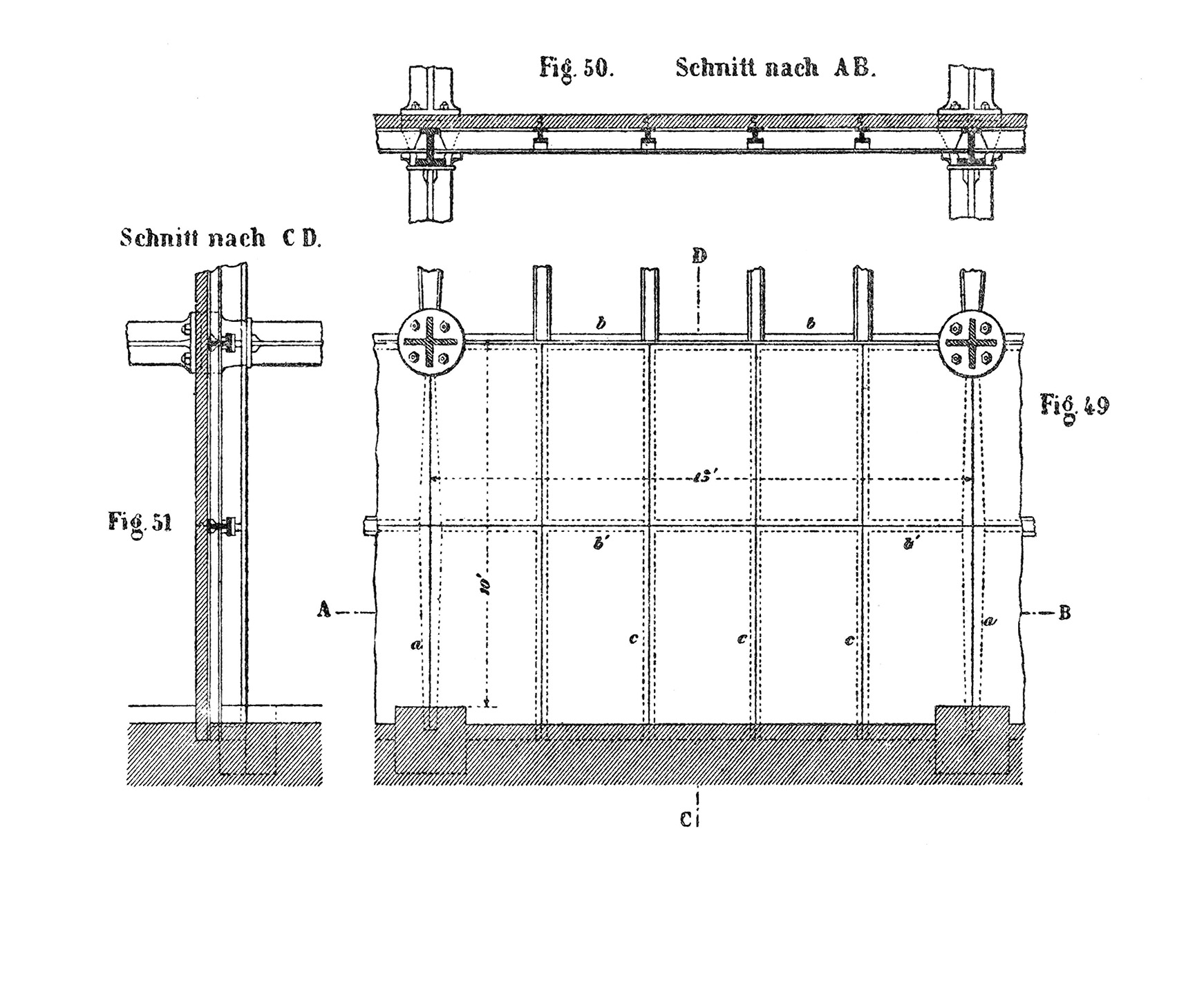 Stahl-/Eisendecke mit Natursteinplatten