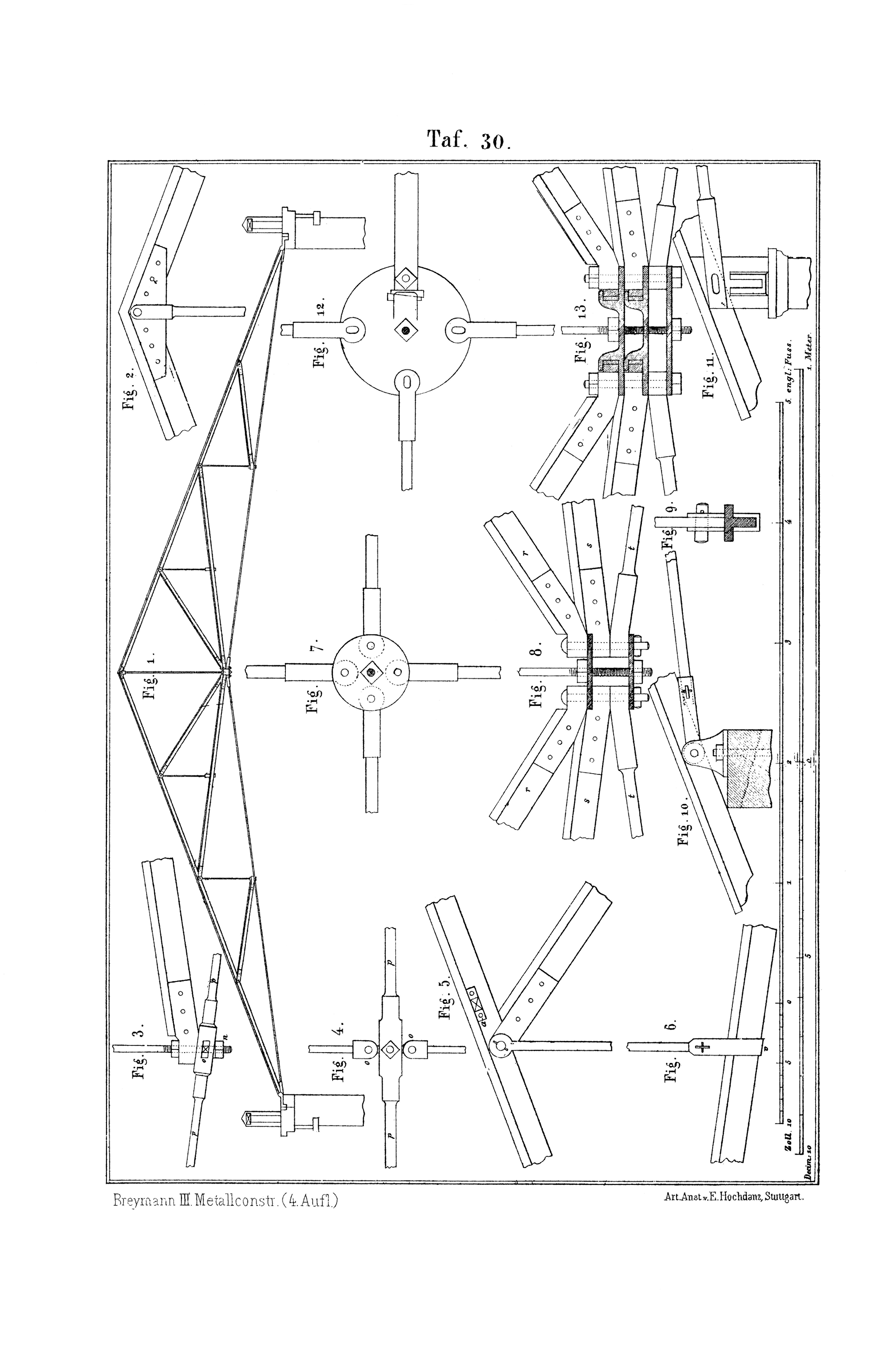 Taf. 30. // Fachwerkbinder aus Eisen [Anm. d. Red.]
