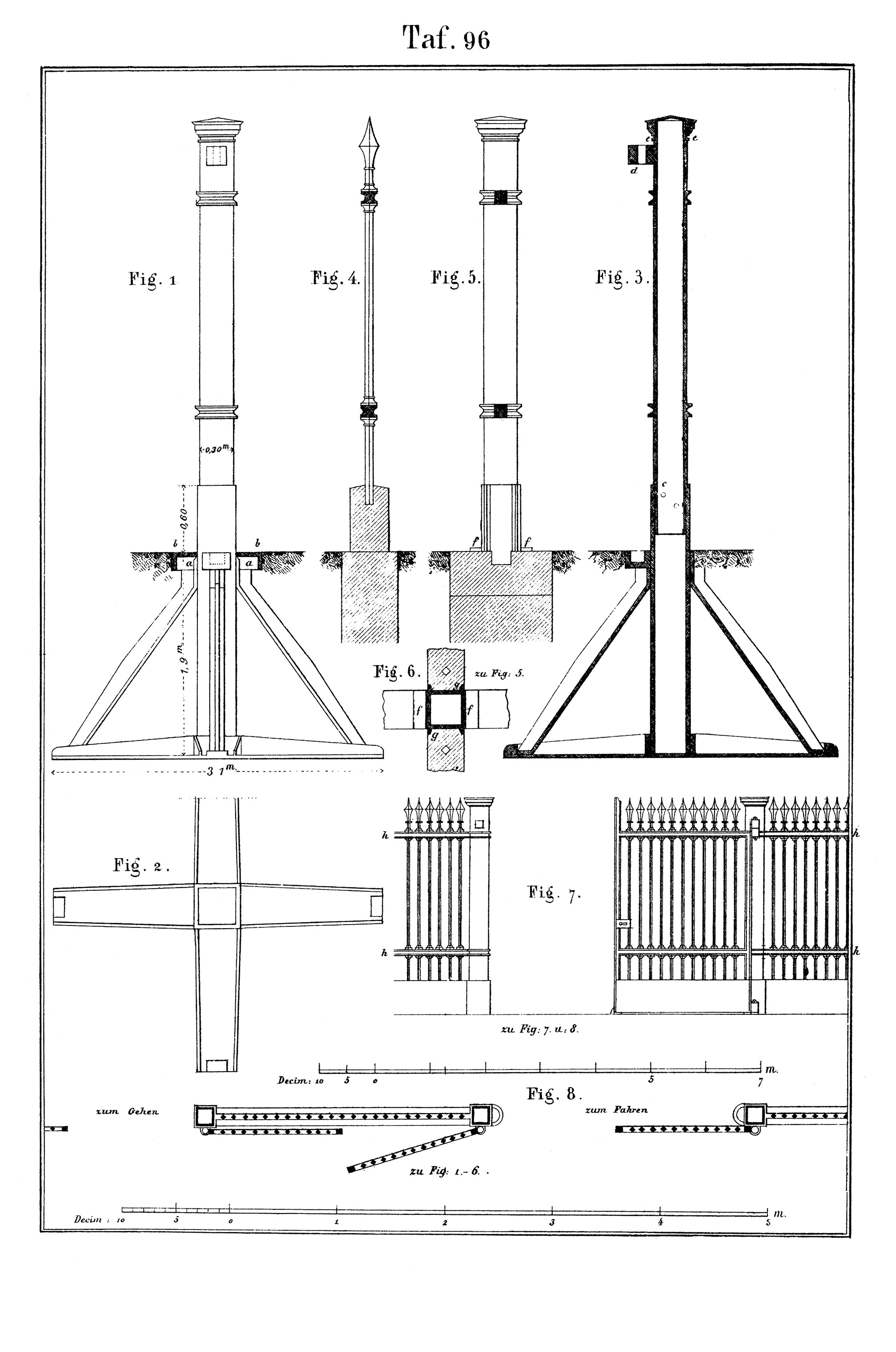 Fundamente aus Eisen/Stahl für Zaunpfosten