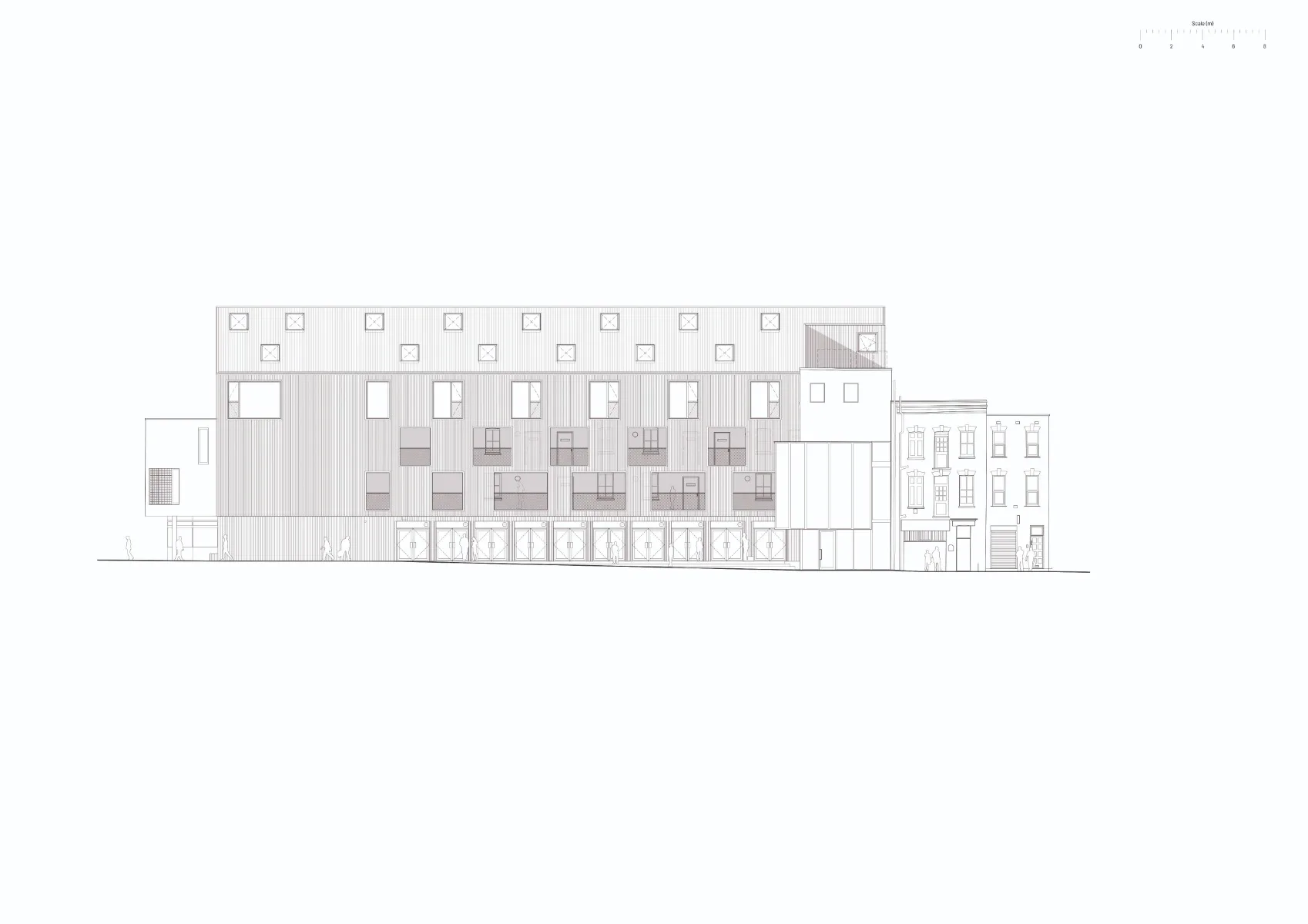 Ansicht Nordfassade, Grafik