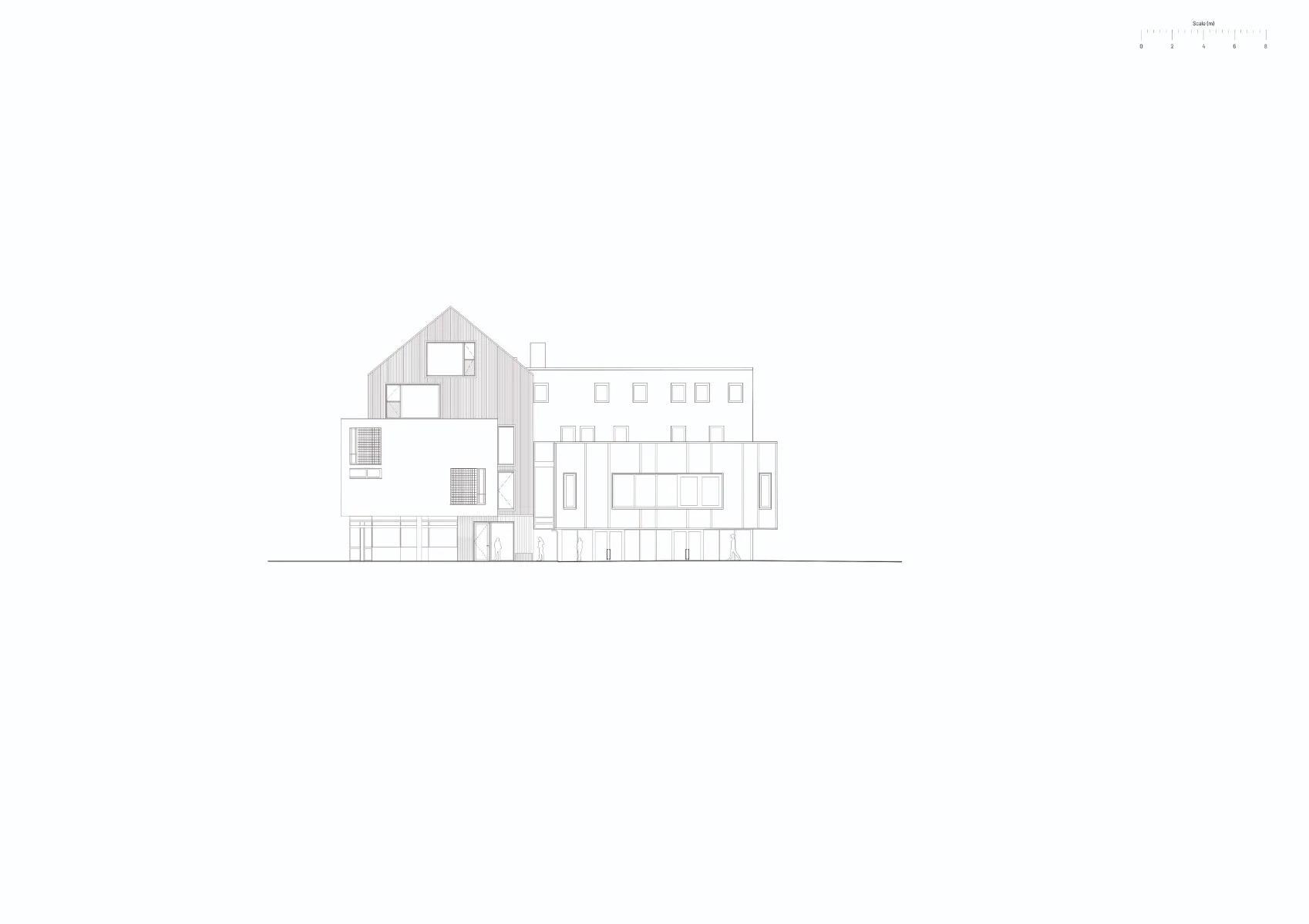 Ansicht Ostfassade, Grafik