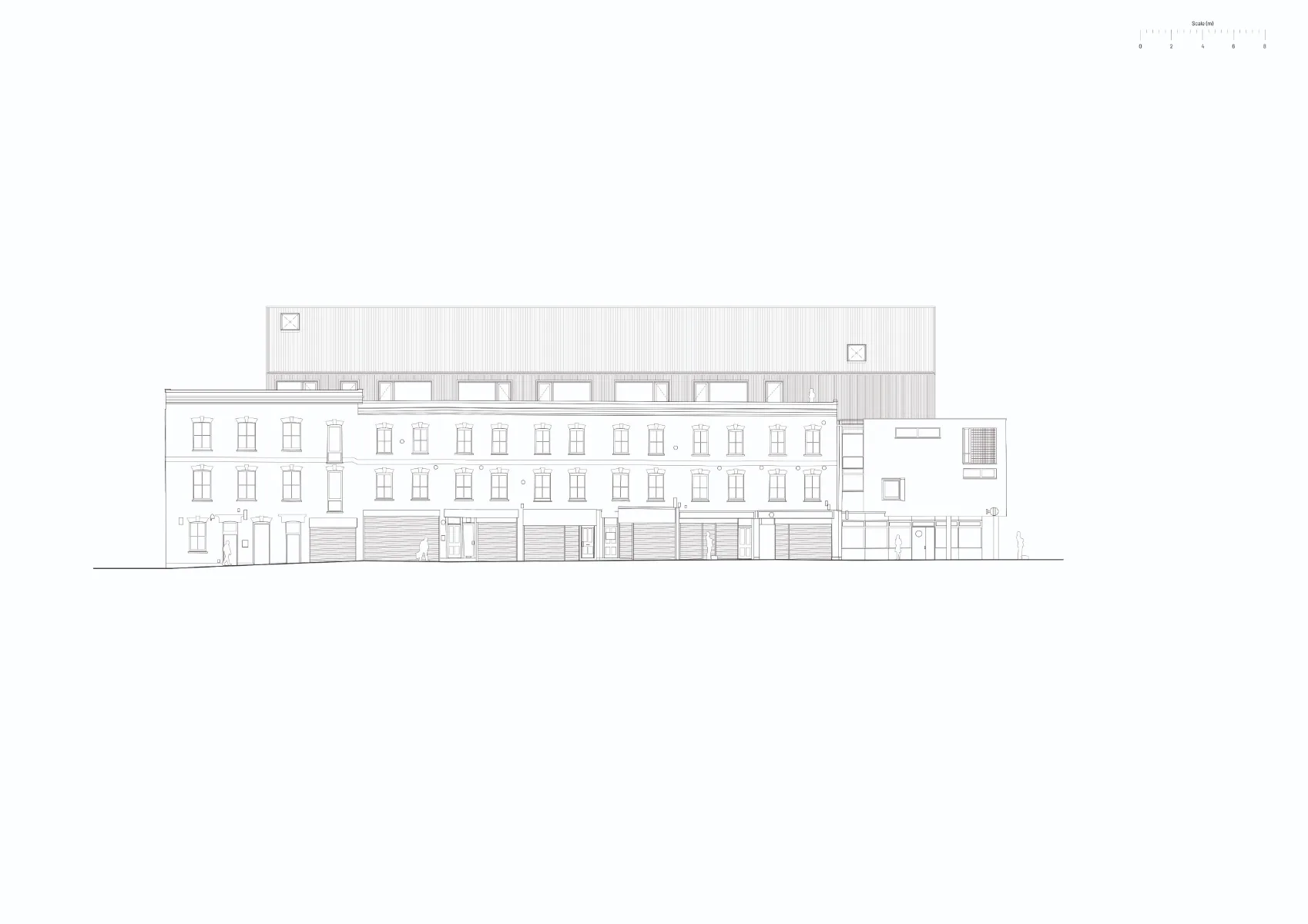 Ansicht Südfassade, Grafik