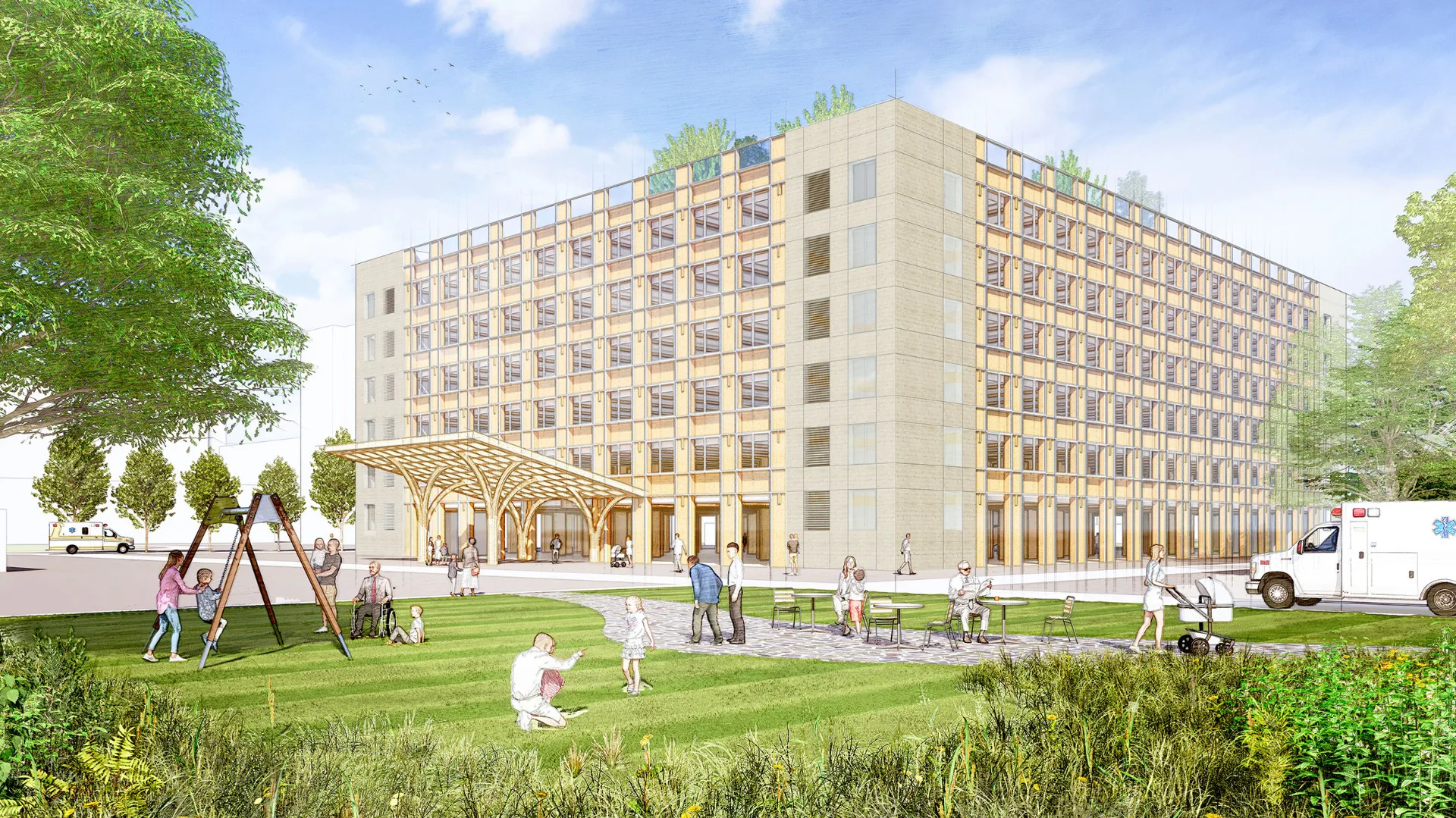 Entwurf für die Erweiterung des Hauptkrankenhauses in Lviv, Ukraine 2024
