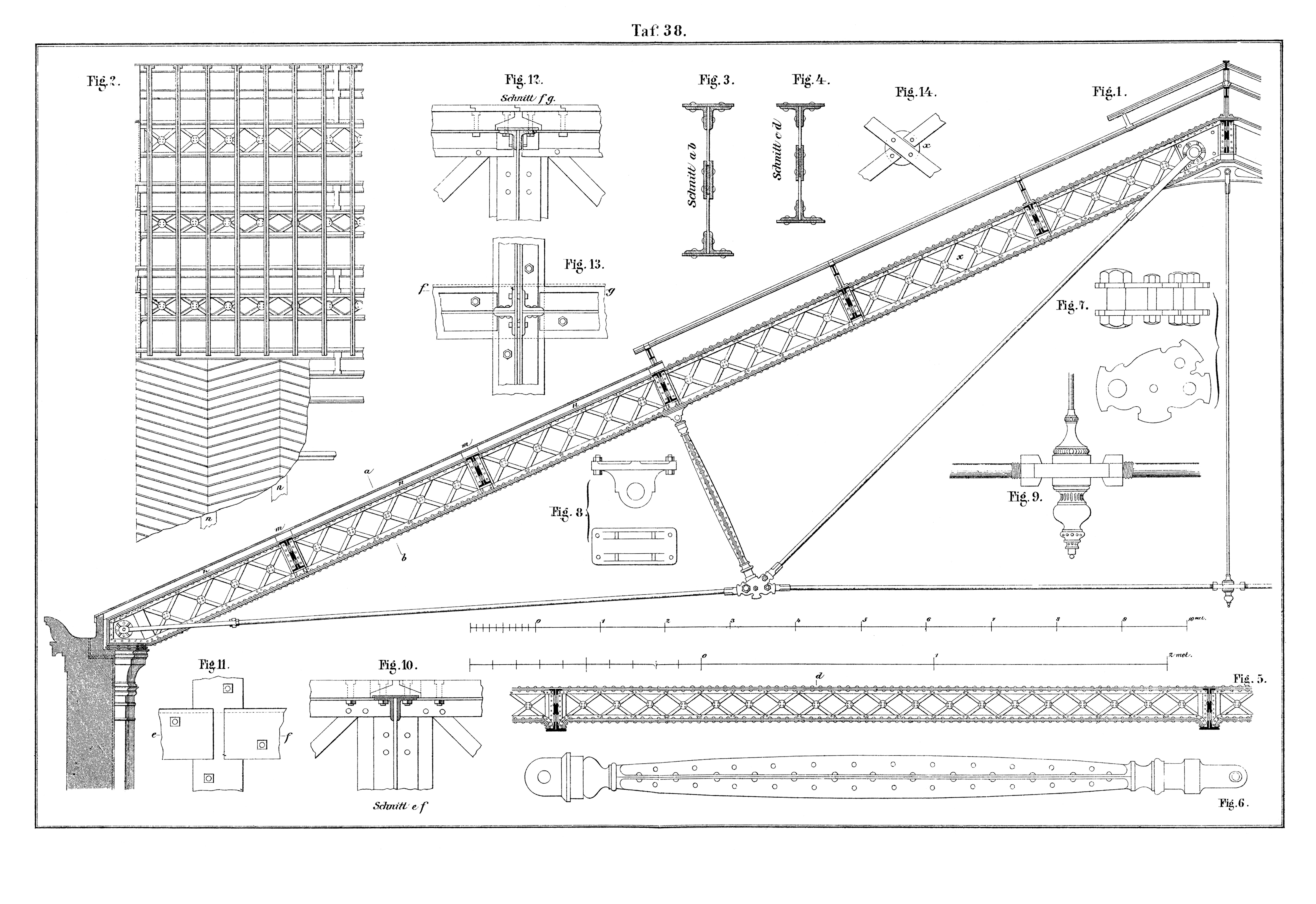 Unterspannter Gitterträger aus Eisen/Stahl