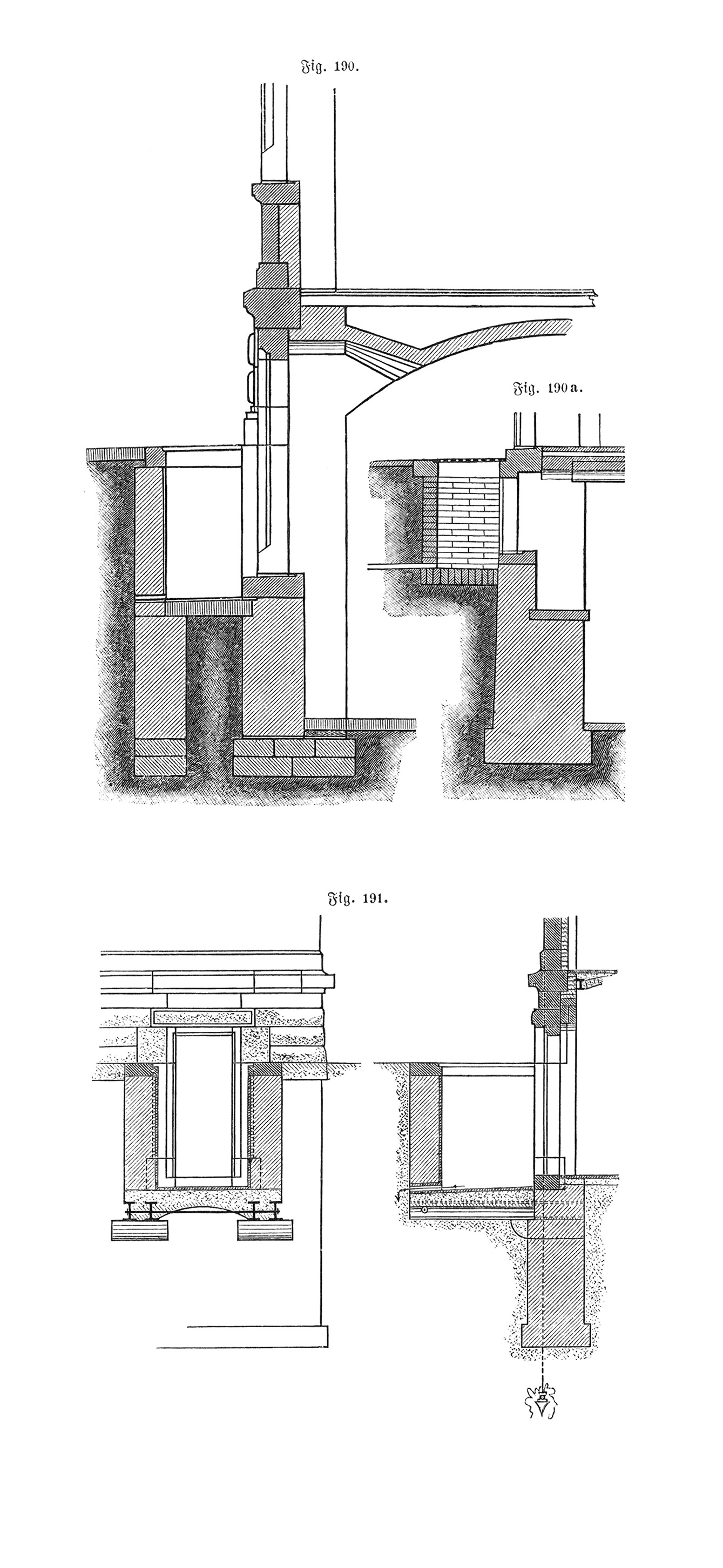 Fig. 190.190a.191. Kelleraußenwand mit Lichtschacht [Anm. d. Red.]