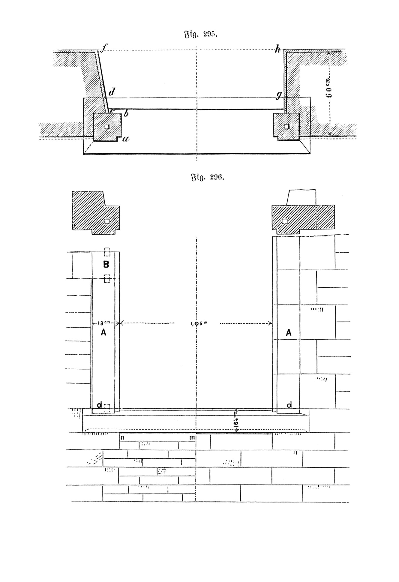 Fig.295.-296. Fenstergewände aus Naturstein (Fensterbank) [Anm. d. Red.]