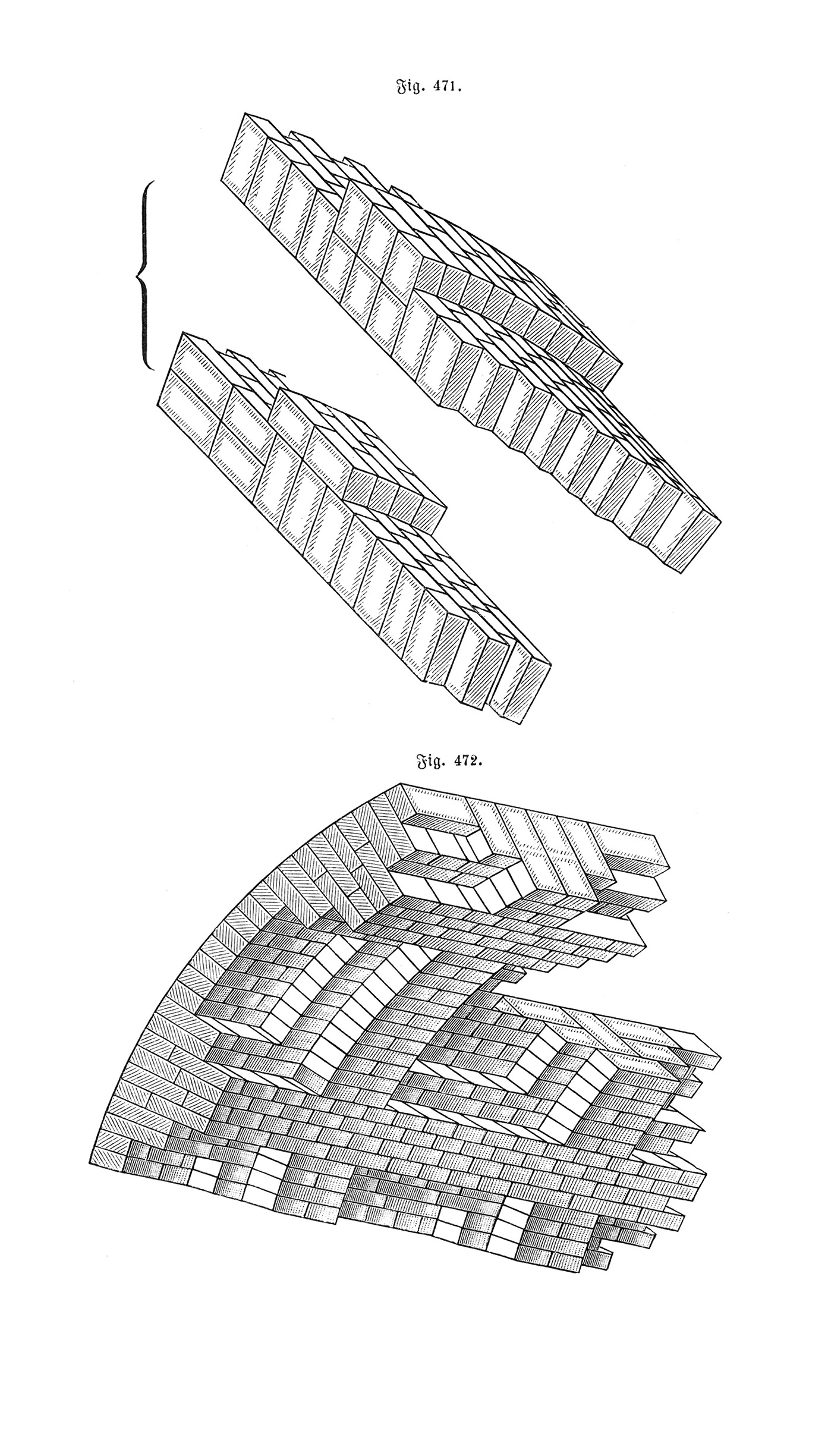 Fig. 471.-472 Kappengewölbe mit Verstärkungsrippen [Anm. d. Red.]