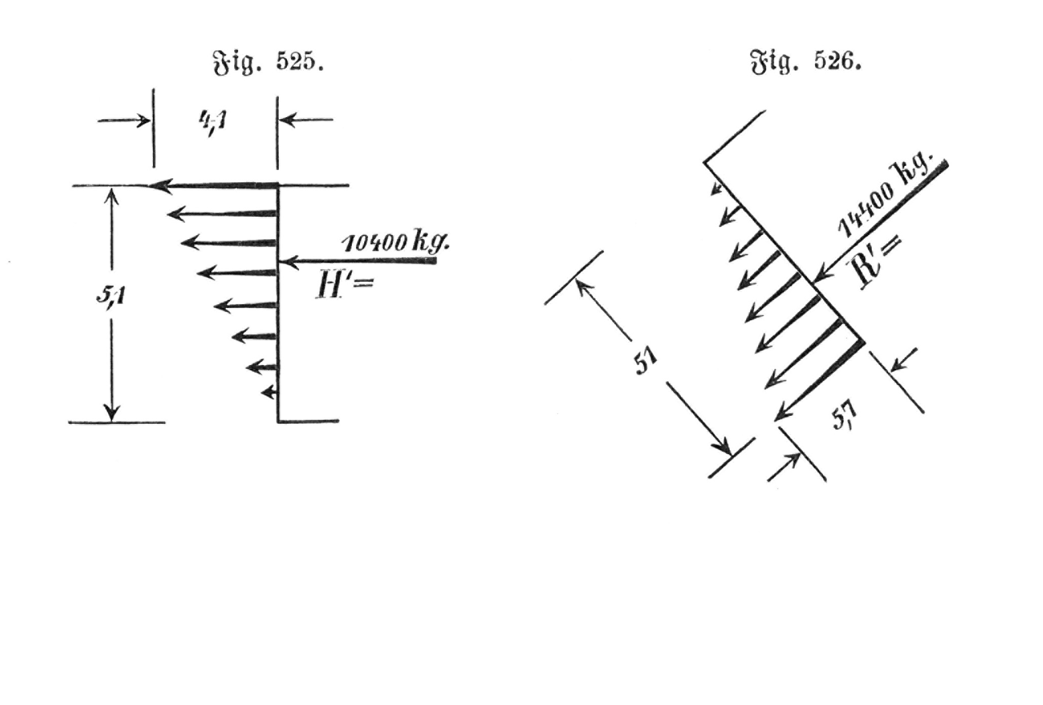 Fig. 525.-526. Berechnung von Gewölben [Anm. d. Red.]