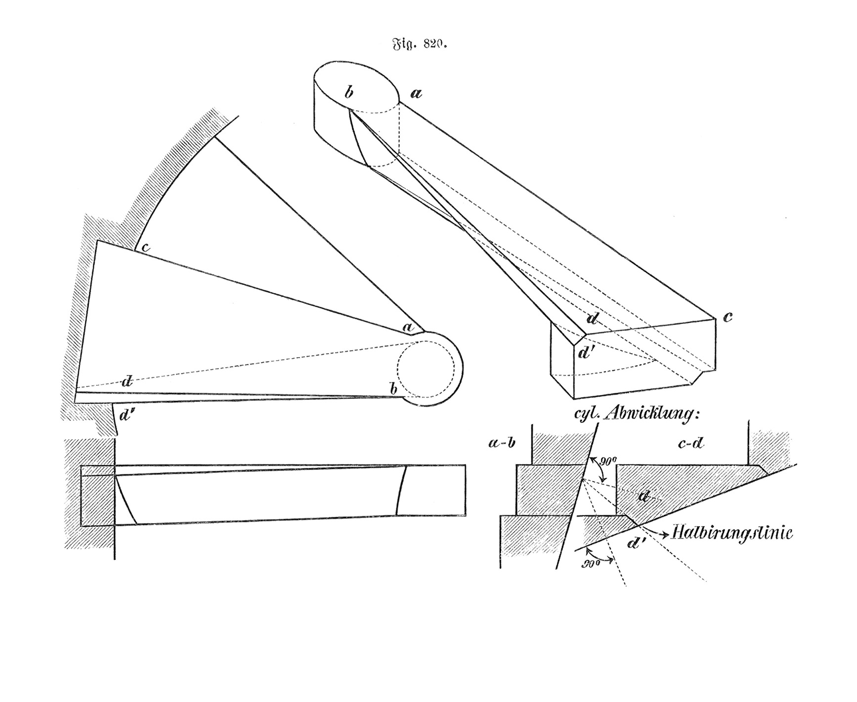 Fig.820. Spindeltreppe aus Natur-/Werkstein [Anm. d. Red.]