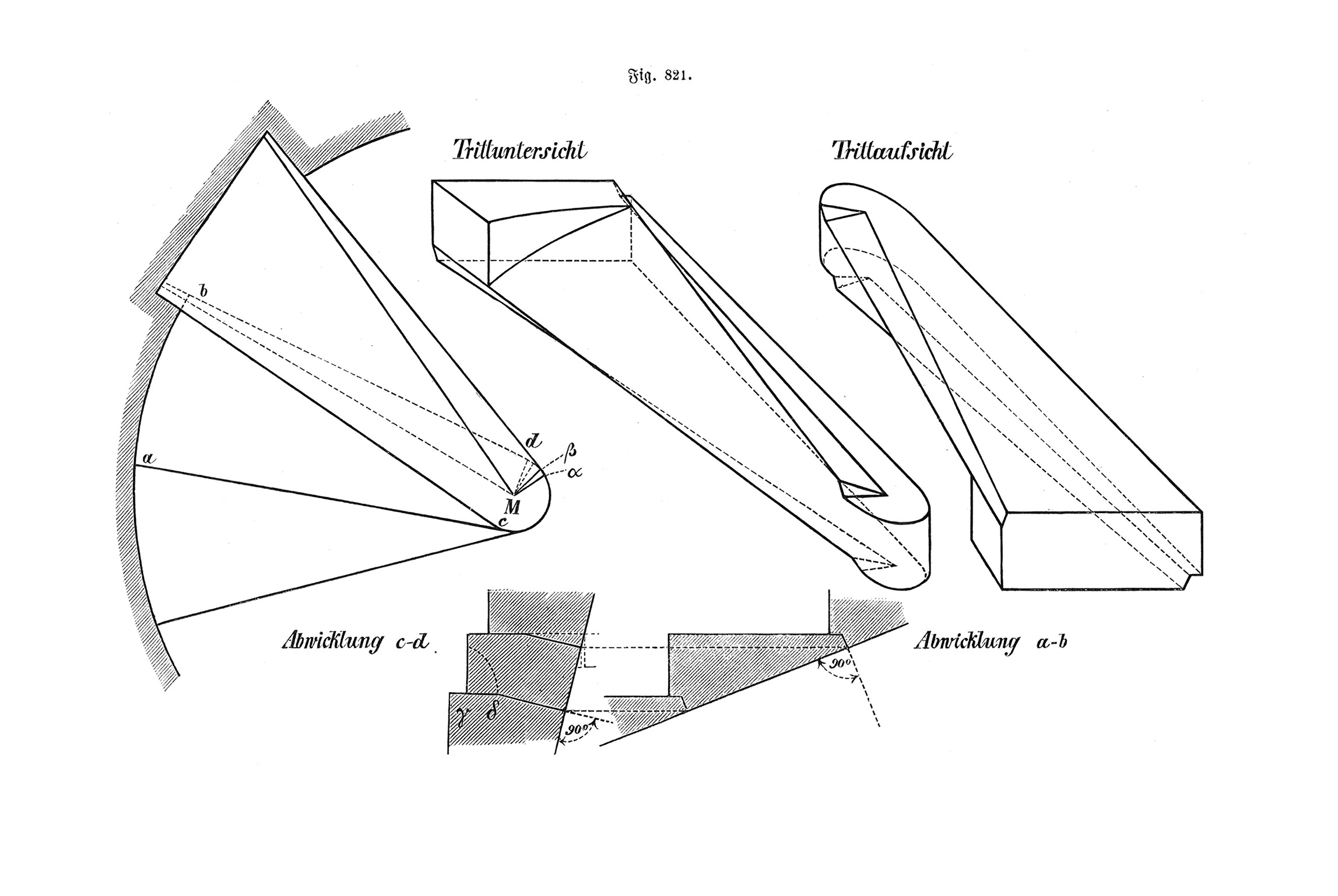 Fig.821. Spindeltreppe aus Natur-/Werkstein [Anm. d. Red.]