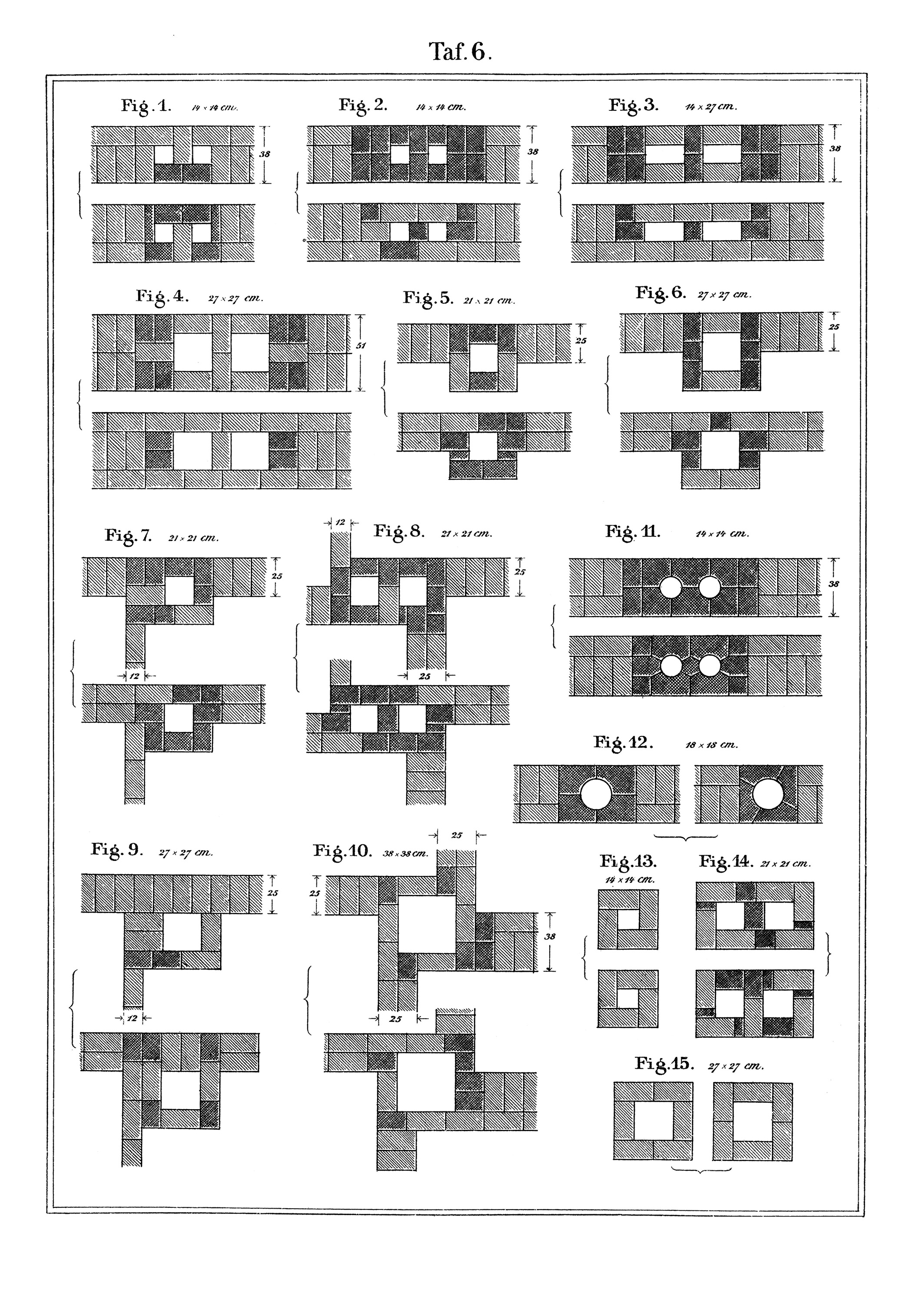 Taf. 6. Kaminvariationen in Wänden [Anm. d. Red.]