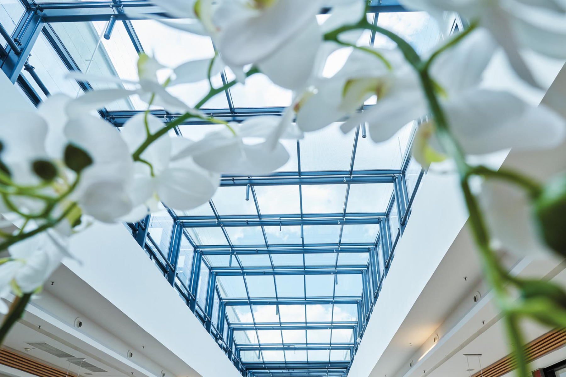 Um auch im Innersten der Kindertagesstätte eine entspannte Atmosphäre zu schaffen und den Kindern die Möglichkeit zu bieten die Umwelt zu jeder Zeit wahrnehmen zu können, setzen Planer auf Flachdachfenster von Indu Light.